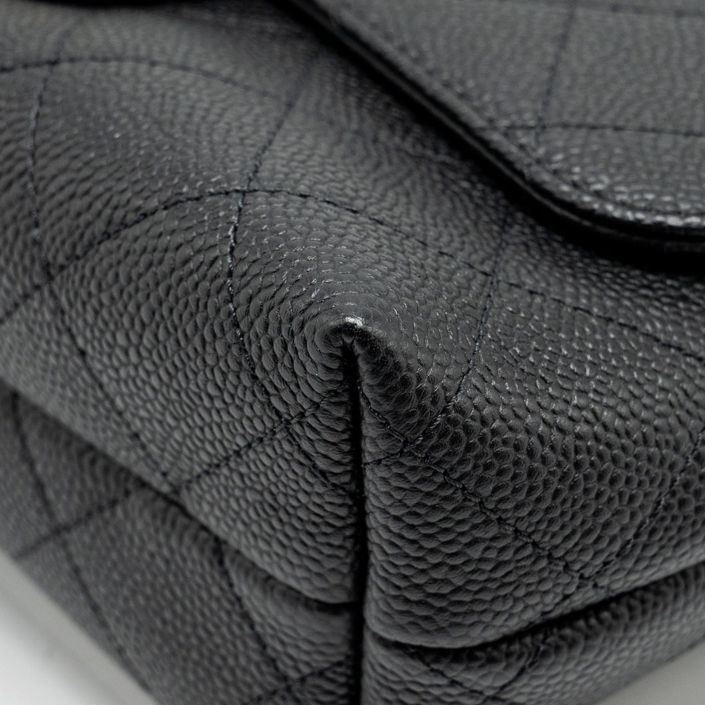 Chanel Chain Handle Flap Bag Quilted Calfskin Black LGHW