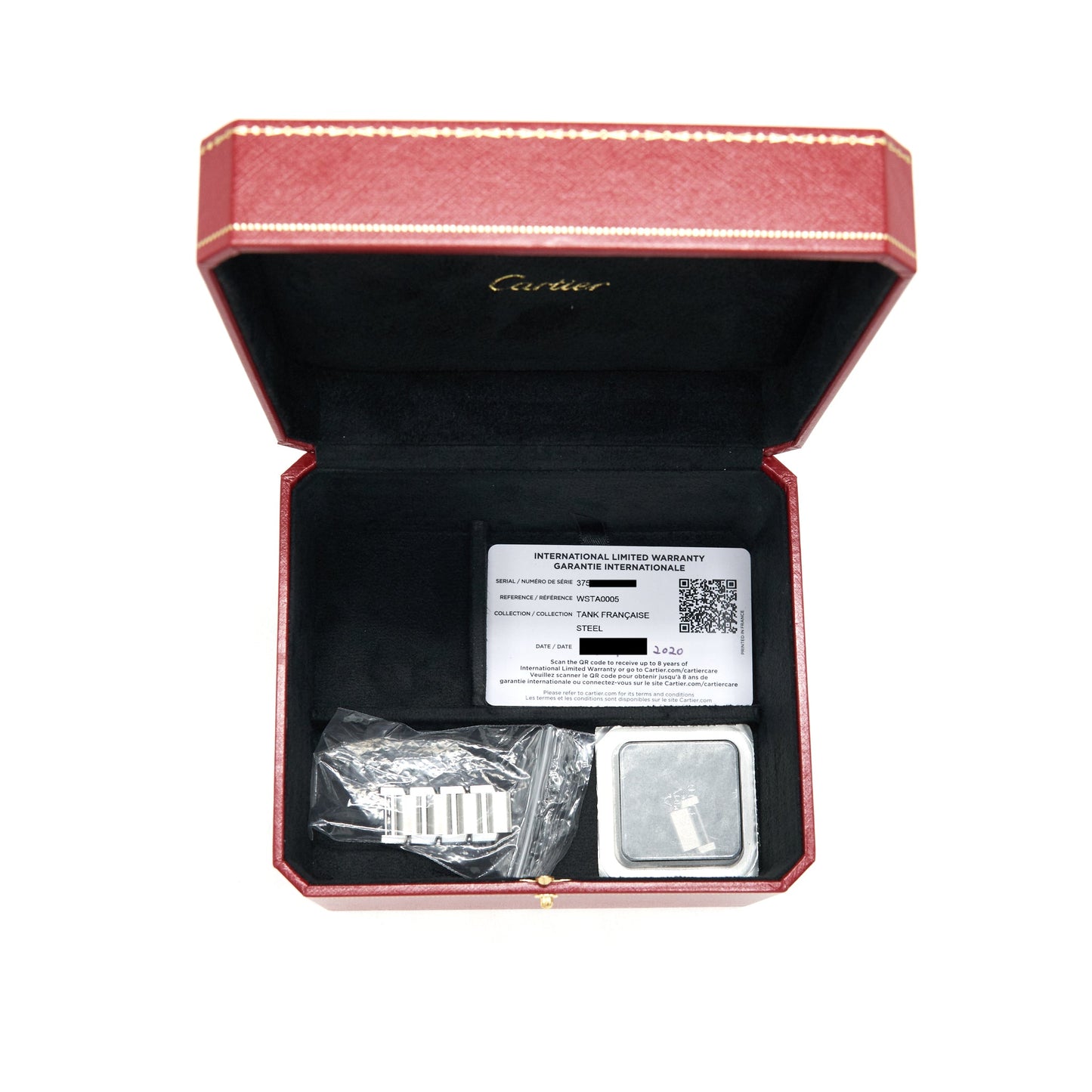 Cartier tank Franchise Watch, Medium Model, Quartz movement, Steel WSTA0005