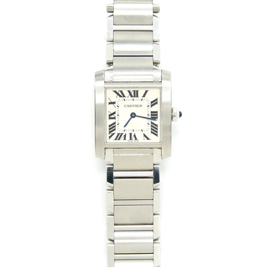 Cartier tank Franchise Watch, Medium Model, Quartz movement, Steel WSTA0005