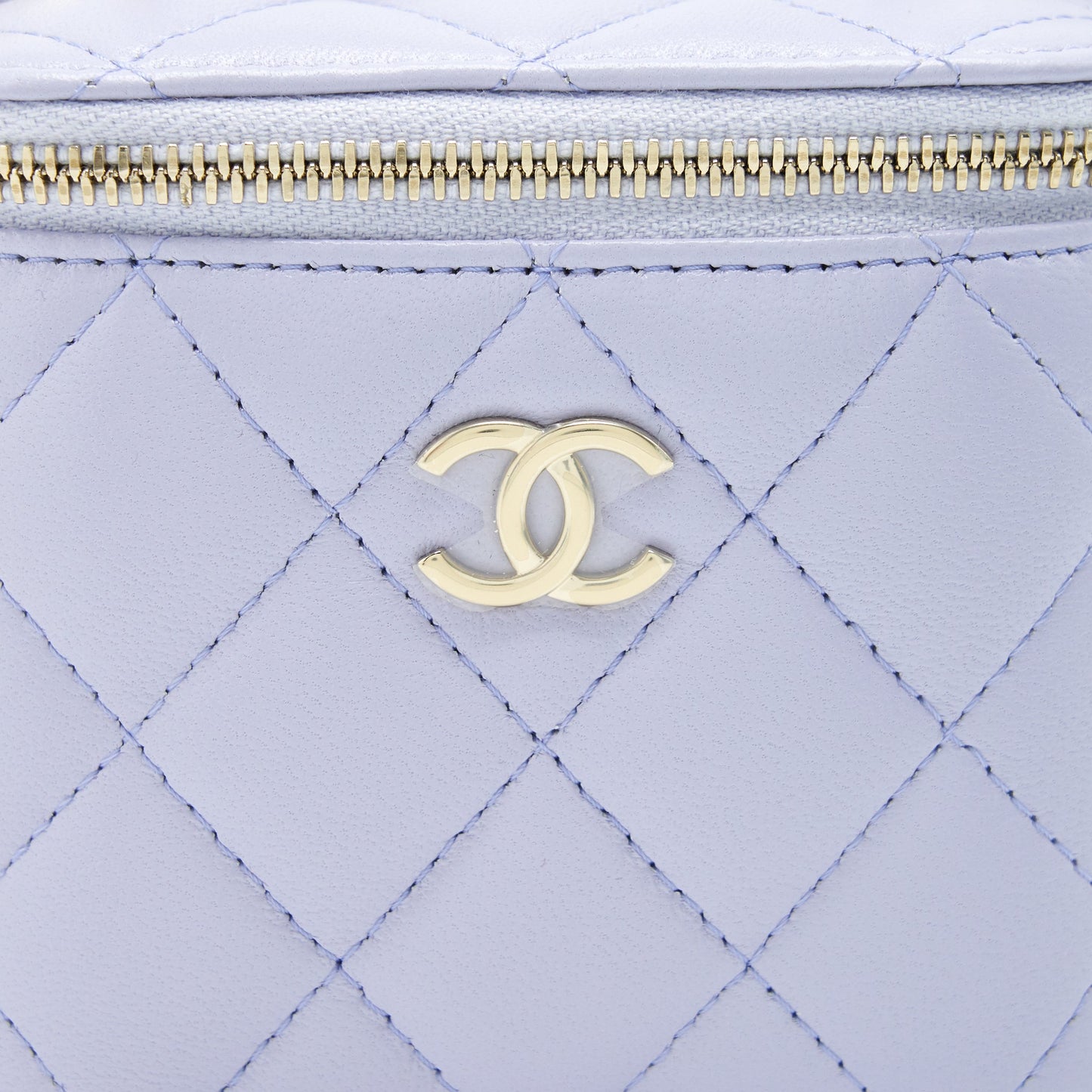 Chanel 21K Mini Top Handle Vanity With Chain Light Purple LGHW