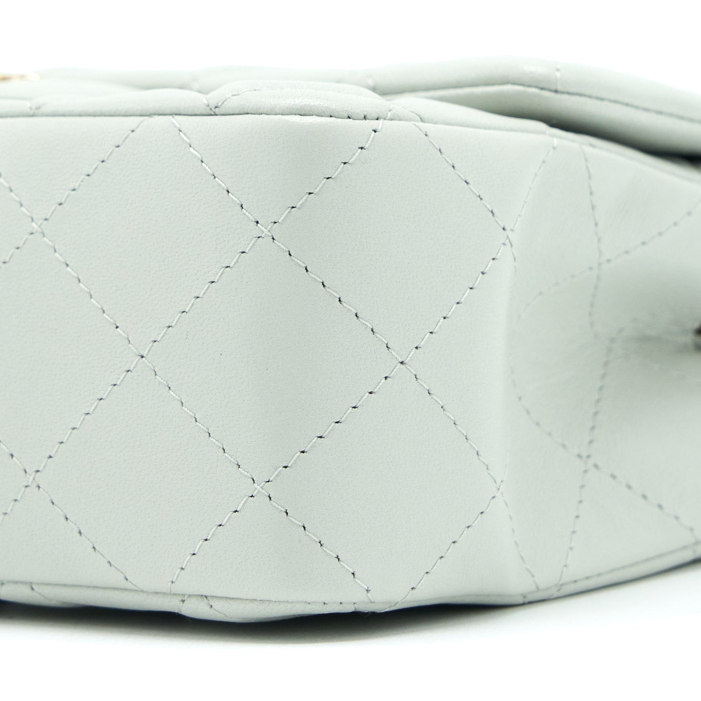 Chanel 23C Mini Rectangular Flap Bag Lambskin Light Grey LGHW (Microchip)