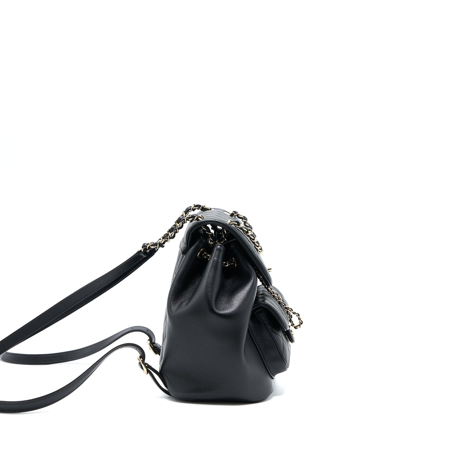 Chanel 23C Large Duma Backpack Calfskin Black LGHW (Microchip)