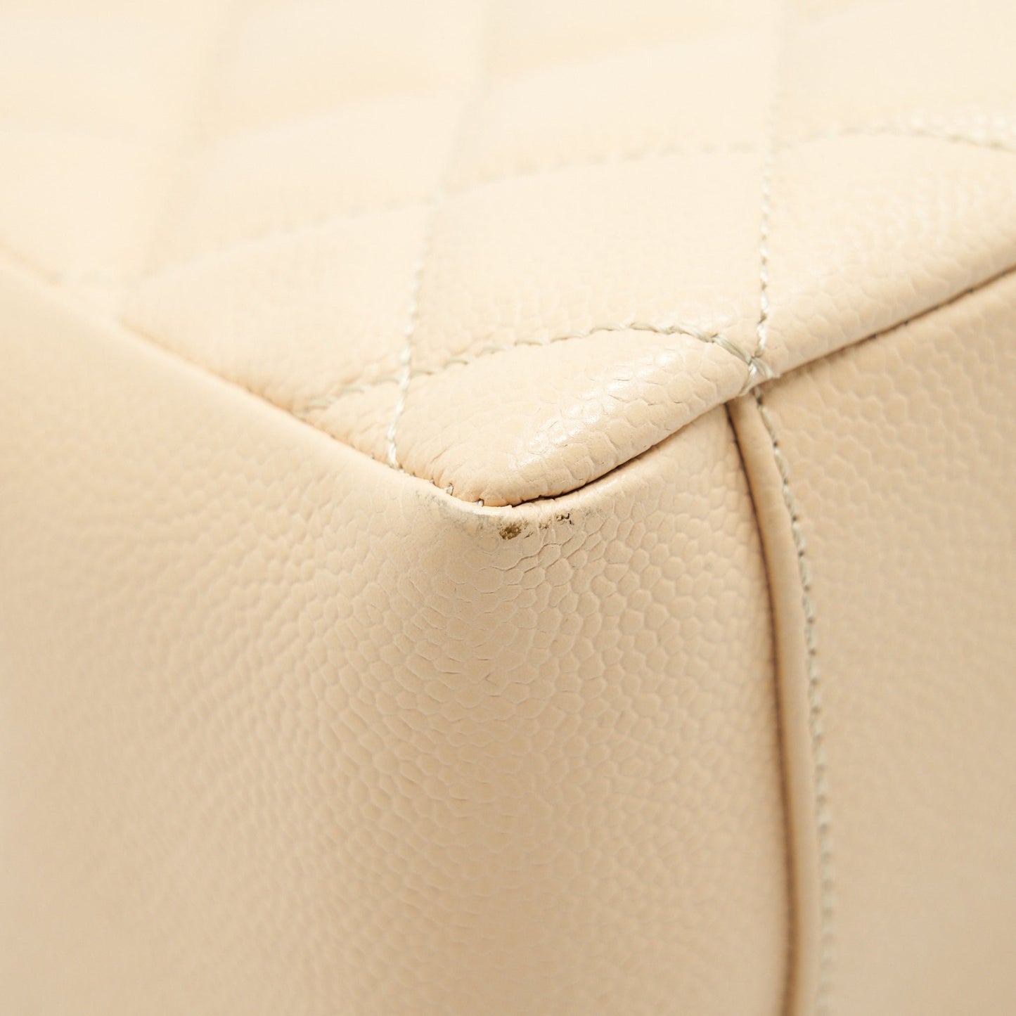 Chanel Grand Shopping Tote Bag Caviar Beige GHW Serial 16
