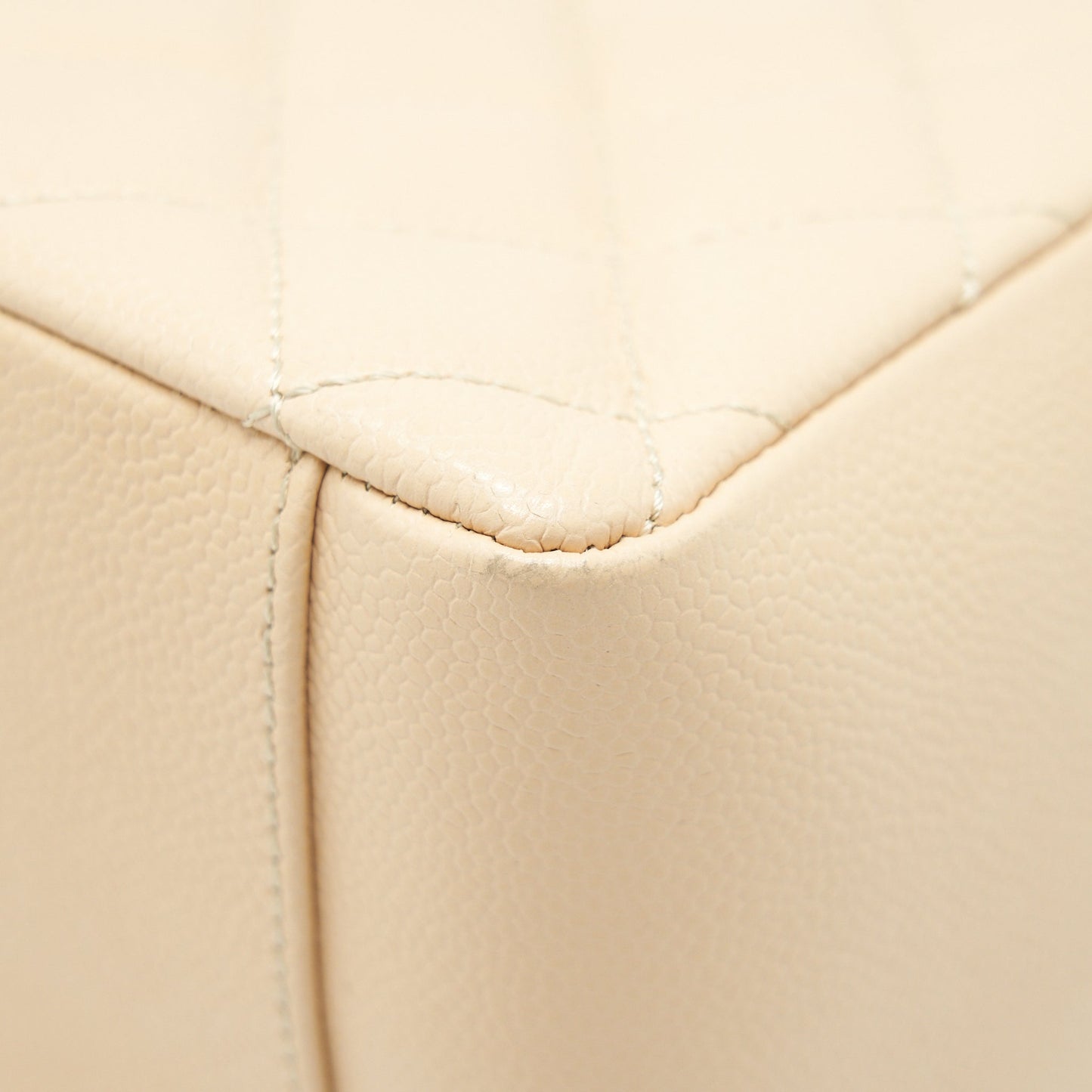 Chanel Grand Shopping Tote Bag Caviar Beige GHW Serial 16