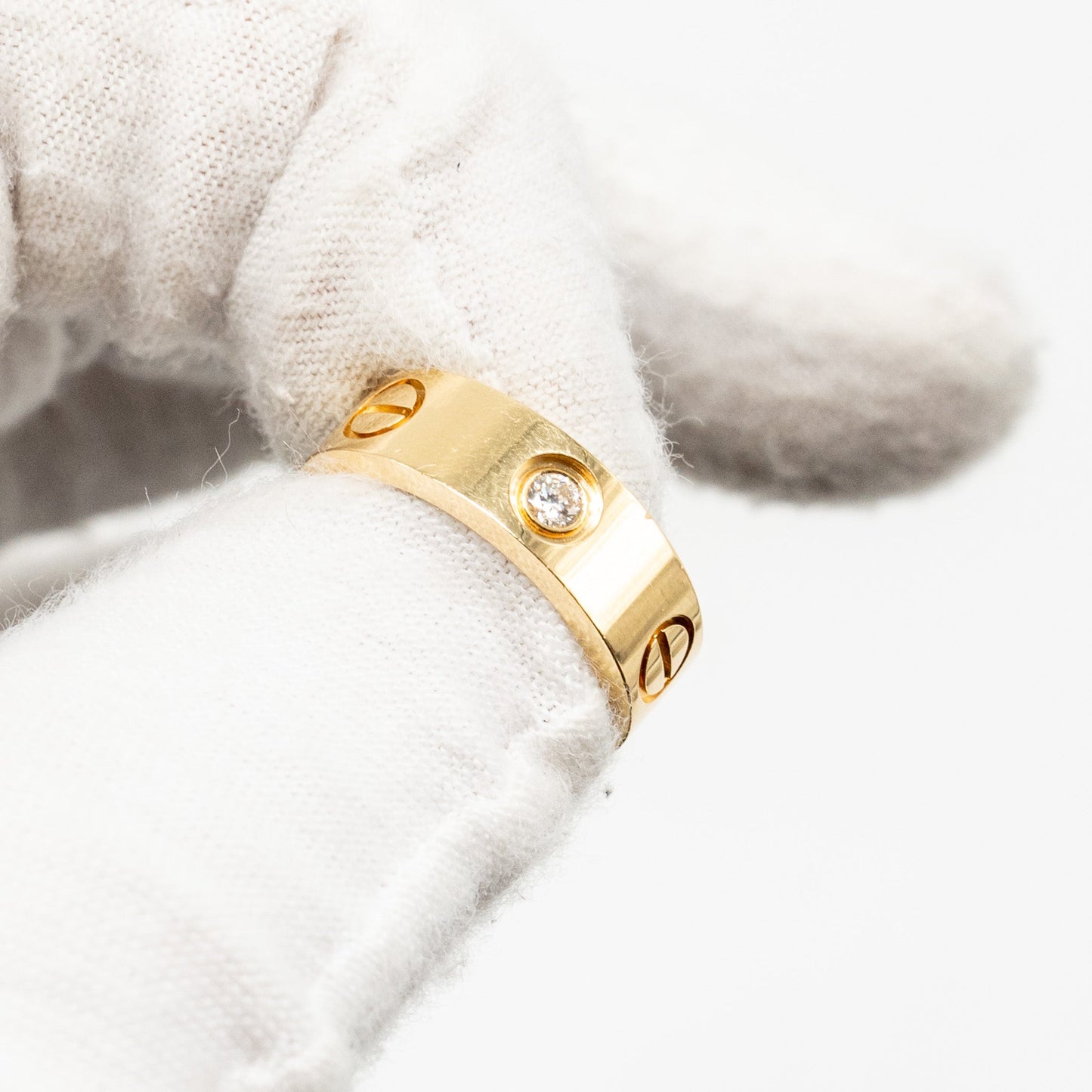 Cartier Love Hoop Earrings Classic Model Yellow Gold, 2 Diamonds