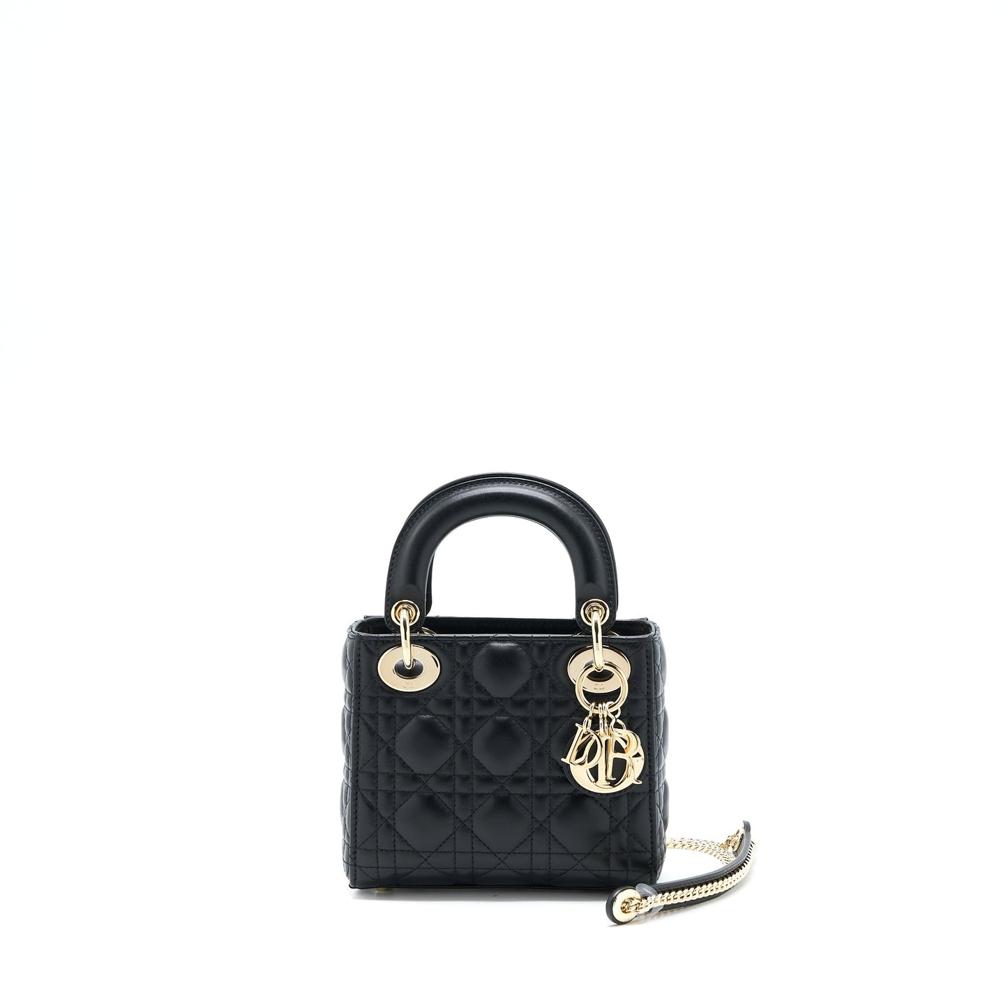Luxury Dior Lady Luxury Dior Mini Lambskin Black LGHW