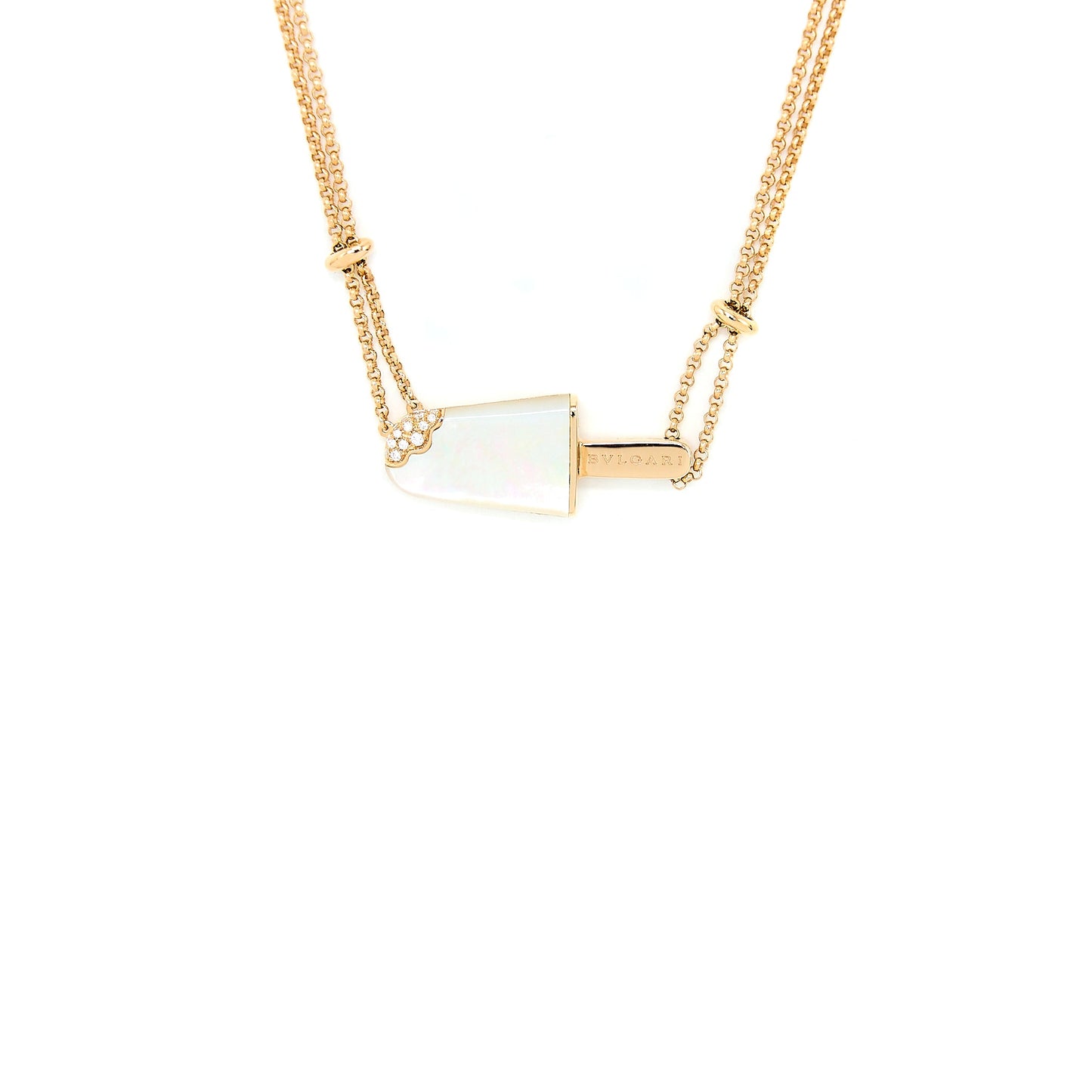 Bvlgari Gelati Pendant 18k Rose Gold With Mother Of Pearl