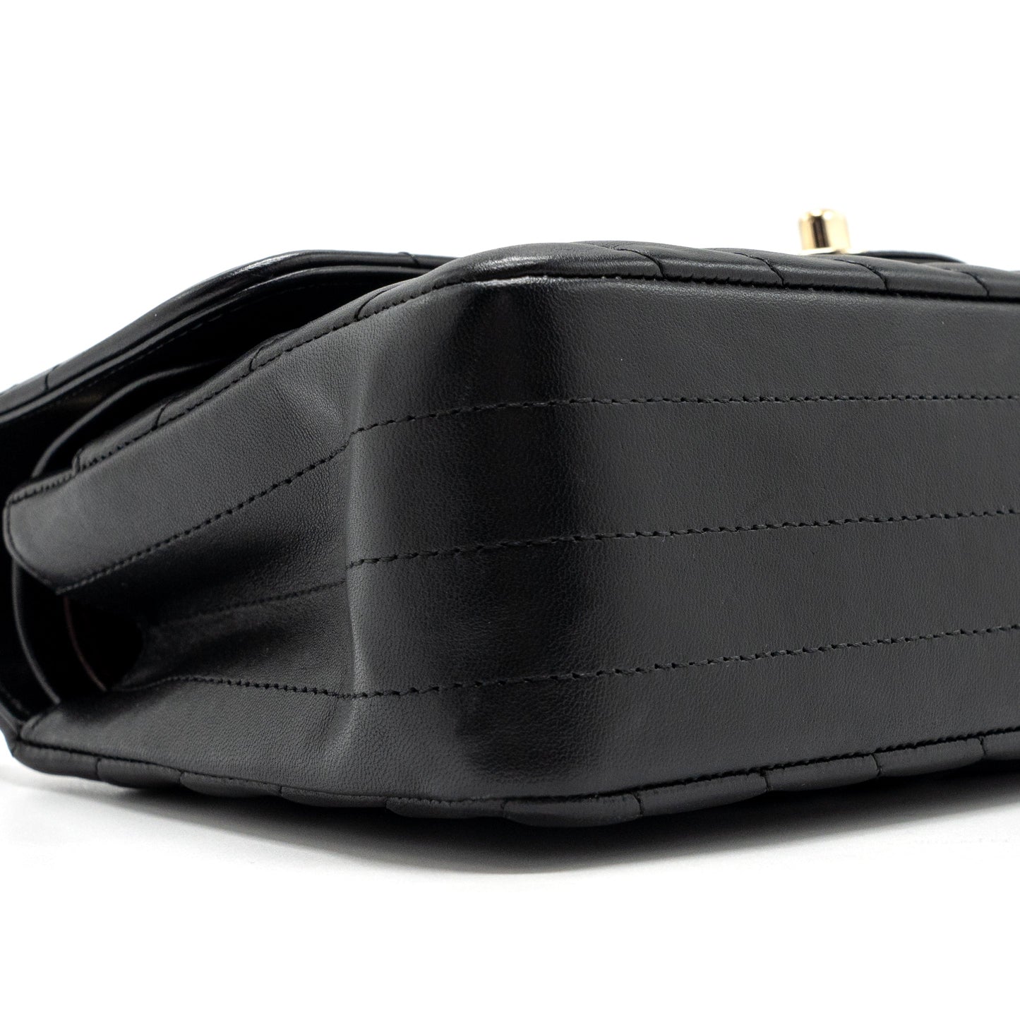 Chanel Small Classic Flap Bag Chevron Lambskin Black LGHW