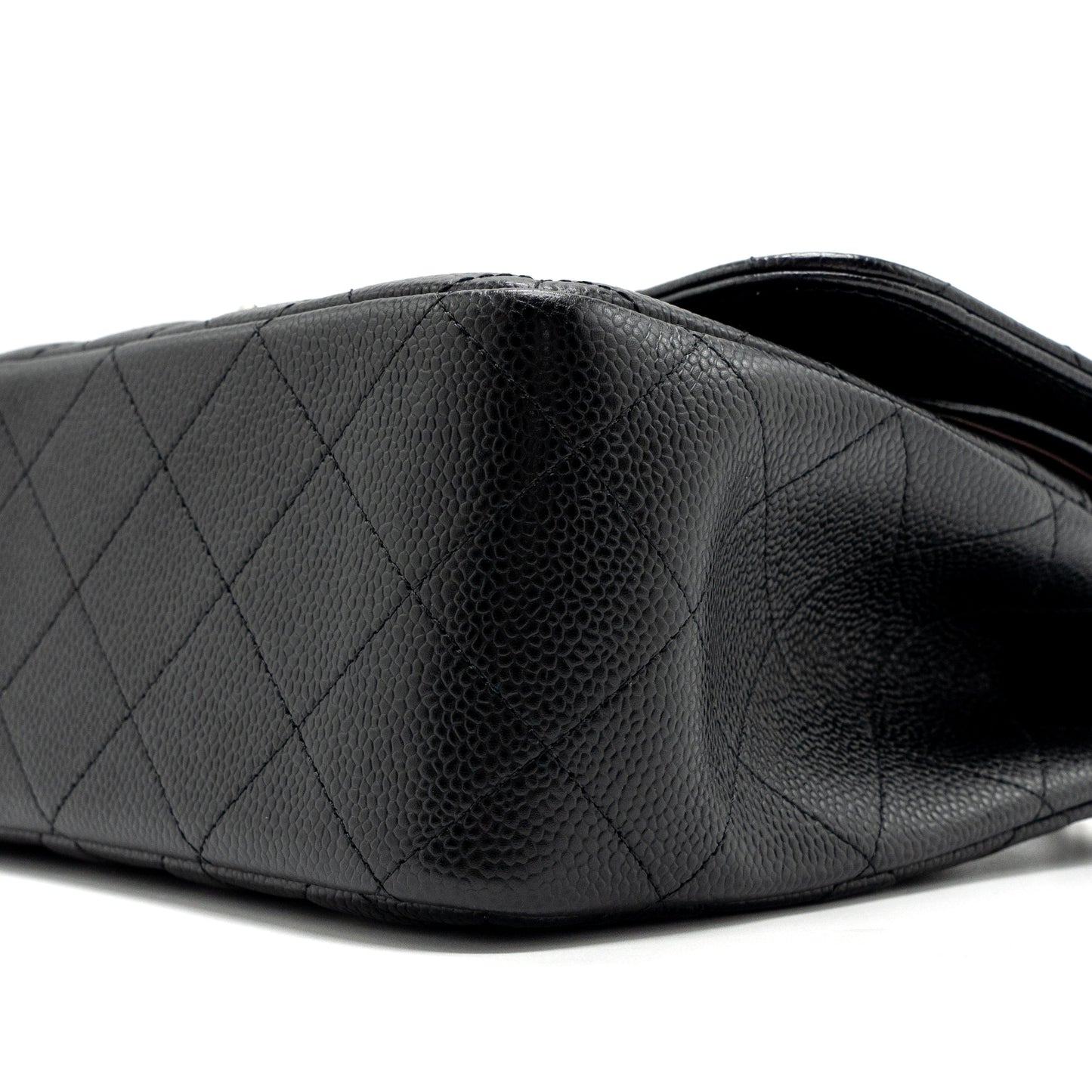 CHANEL JUMBO CLASSIC DOUBLE FLAP Caviar BLACK SHW