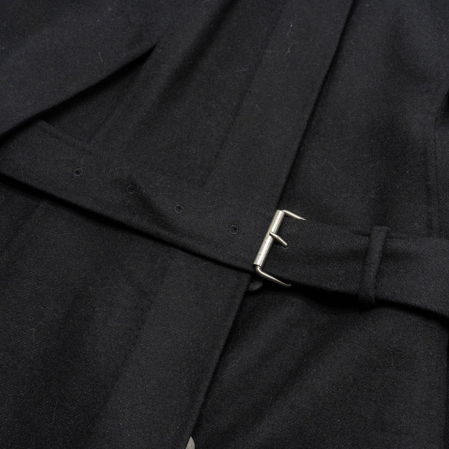 Luxury Dior Size 36 Coat with Belt Wool/Rabbit Hair Black