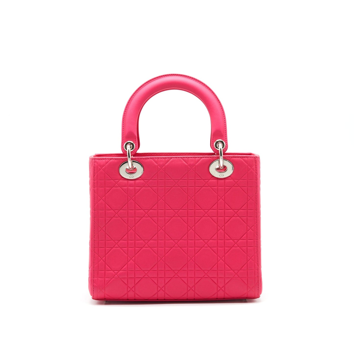 Christian Luxury Dior LADY Luxury Dior HOT PINK IN METALLIC PINK HARDWARE