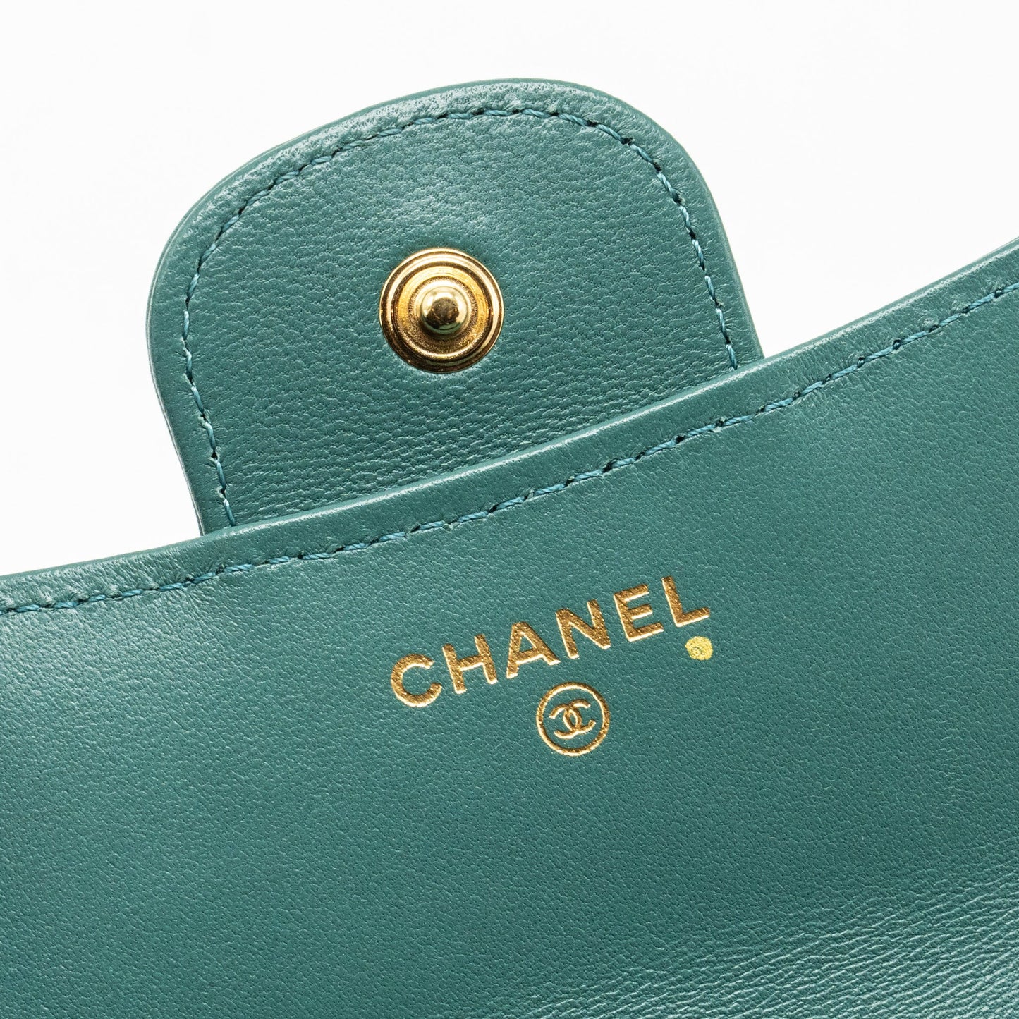 Chanel top handle mini flap bag with chain lambskin green GHW