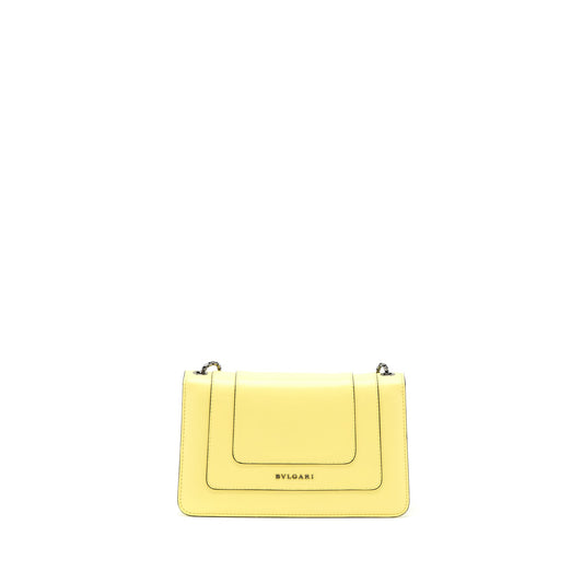 Bvlgari Serpenti Forever Crossbody Bag Calfskin Yellow Black Hardware