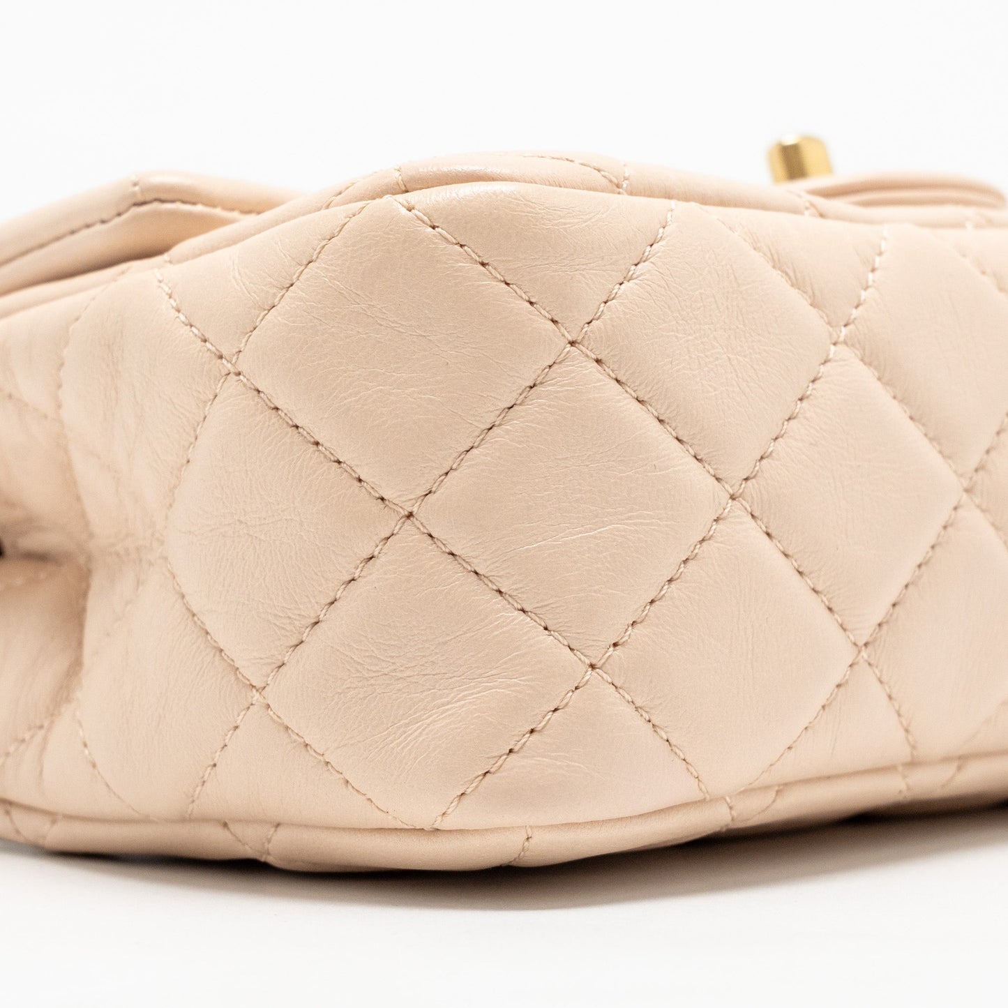 Chanel Pearl Crush Mini Rectangular flap bag Lambskin light pink GHW (microchip)