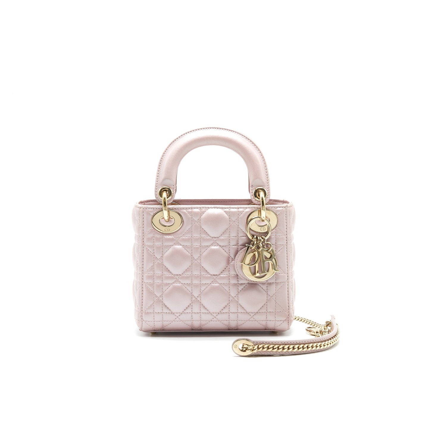 Luxury Dior MINI LADY WITH CHAIN LOTUS PEARL GHW