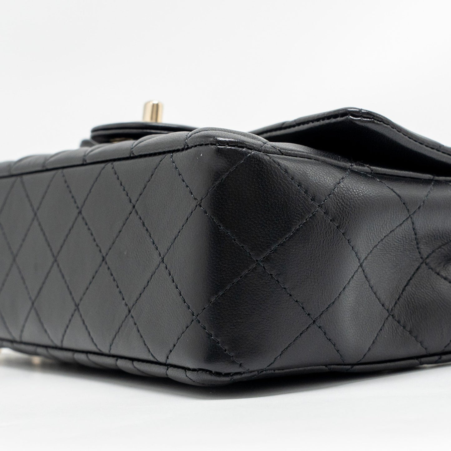 Chanel Mini Rectangular Flap Bag Lambskin Black LGHW (microchip)