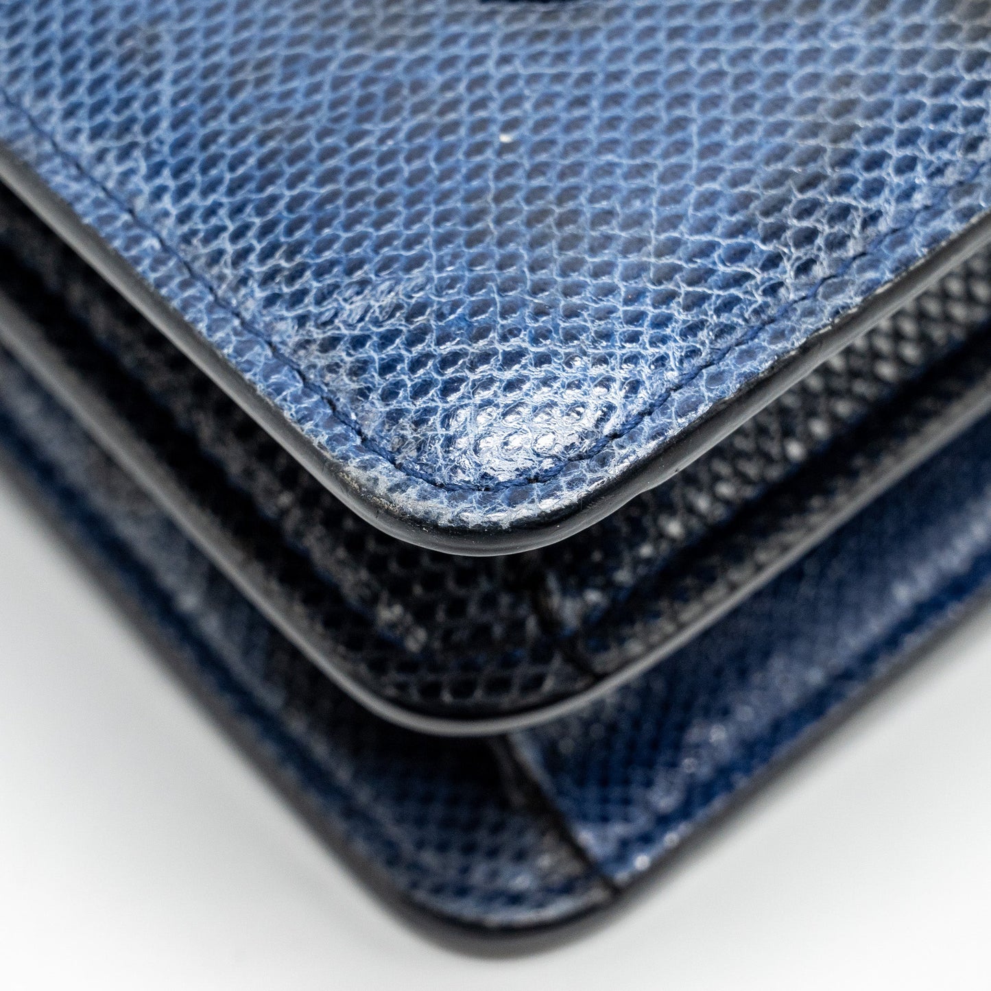 Bvlgari Serpenti Shoulder Bag Karung Skin dark Blue LGHW