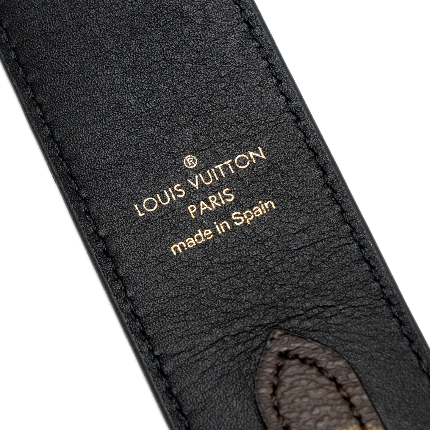 Louis Vuitton Bandoulière shoulder strap Monogram canvas / black GHW