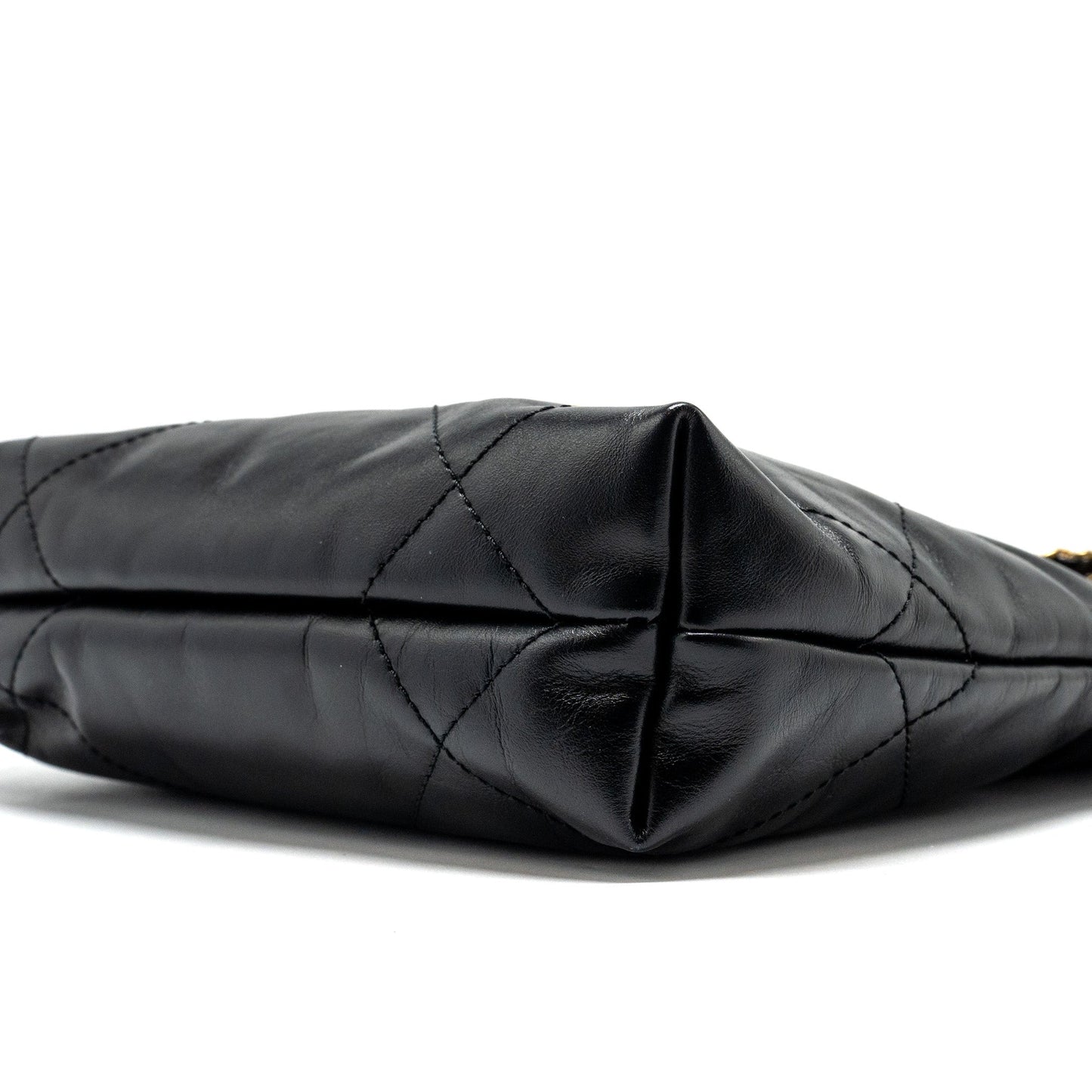 Chanel Mini 22 Bag Shiny Calfskin BLACK GHW (Microchip)