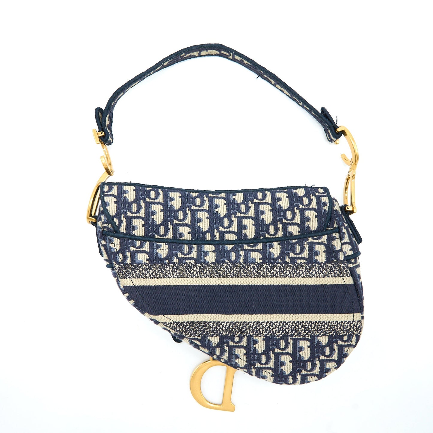 Luxury Dior Saddle Bag Blue Oblique Embroidery GHW