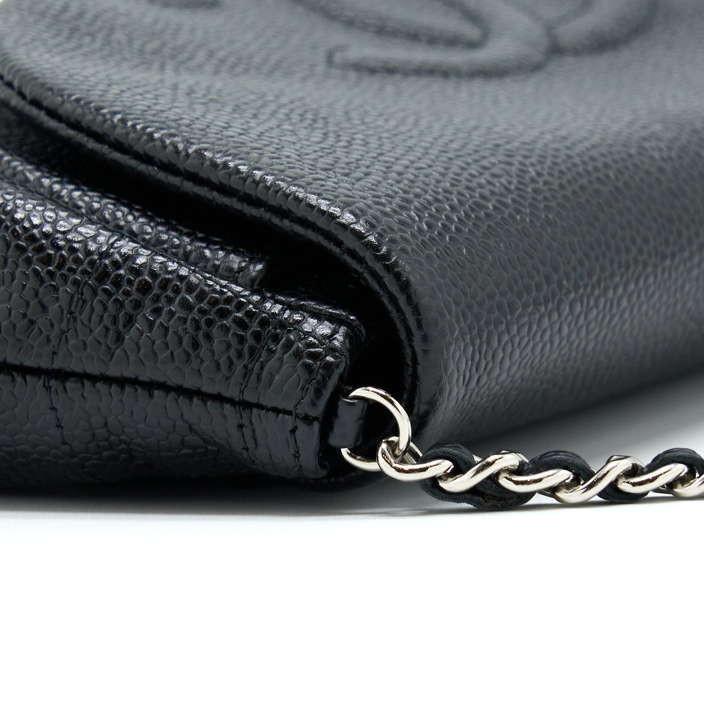 Chanel Half Moon Wallet On Chain Caviar Black SHW