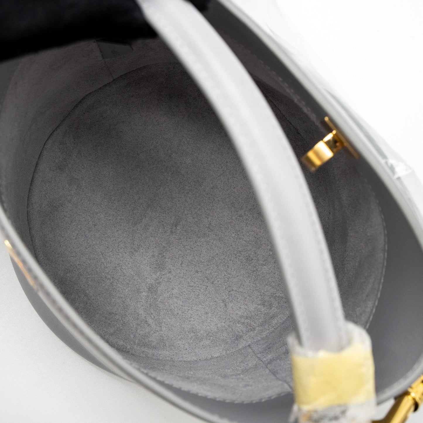 Celine Teen Bucket Bag Calfskin Light Grey GHW