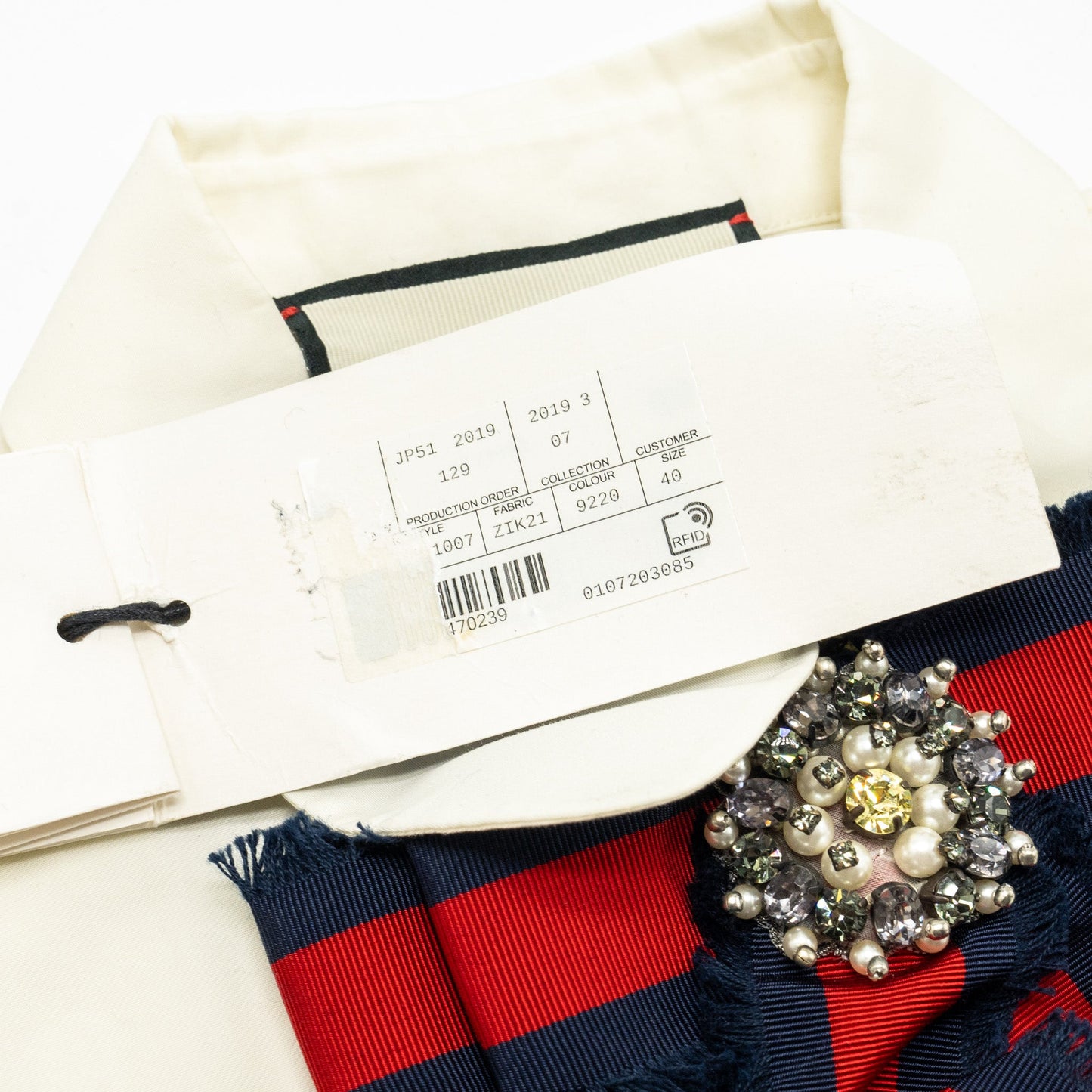 Gucci size 40 cotton poplin shirt / top white/ multicolor