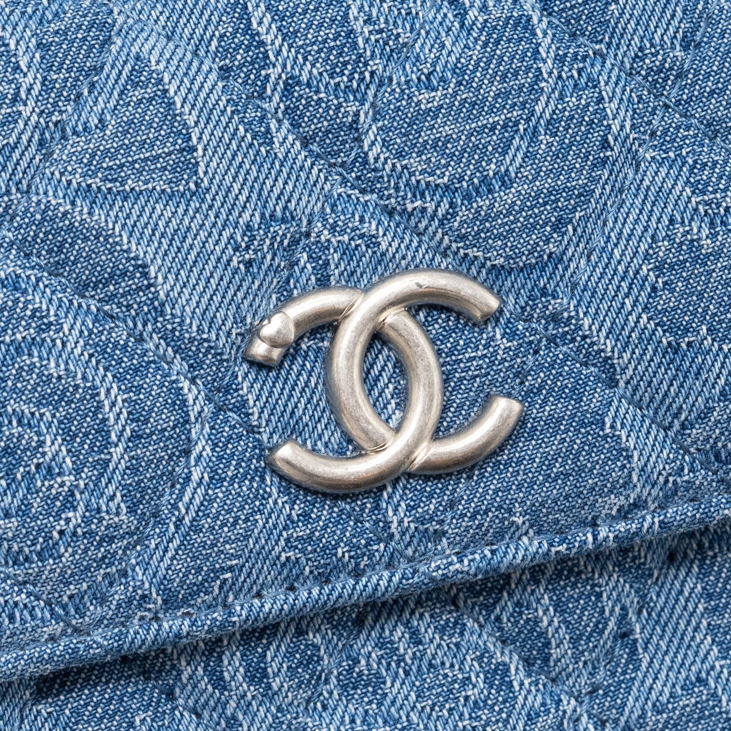Chanel Coco Love Mini Clutch With Chain Denim Blue SHW(Microchip)