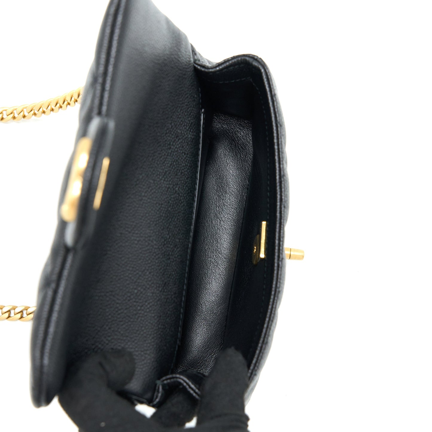 Chanel 23P Mini Coco Love Flap Bag Caviar Black GHW (Microchip)
