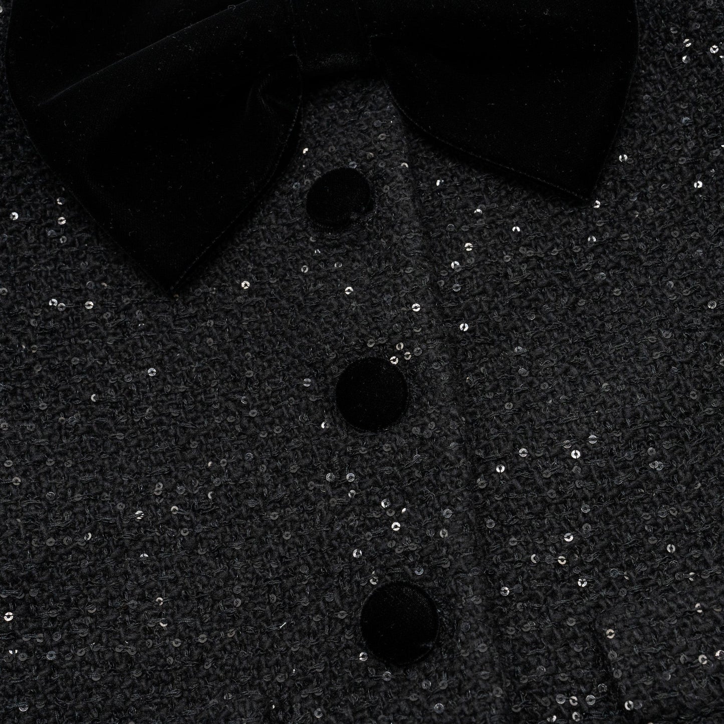 Miu miu size 36 tweed jacket sequin/ virgin wool black