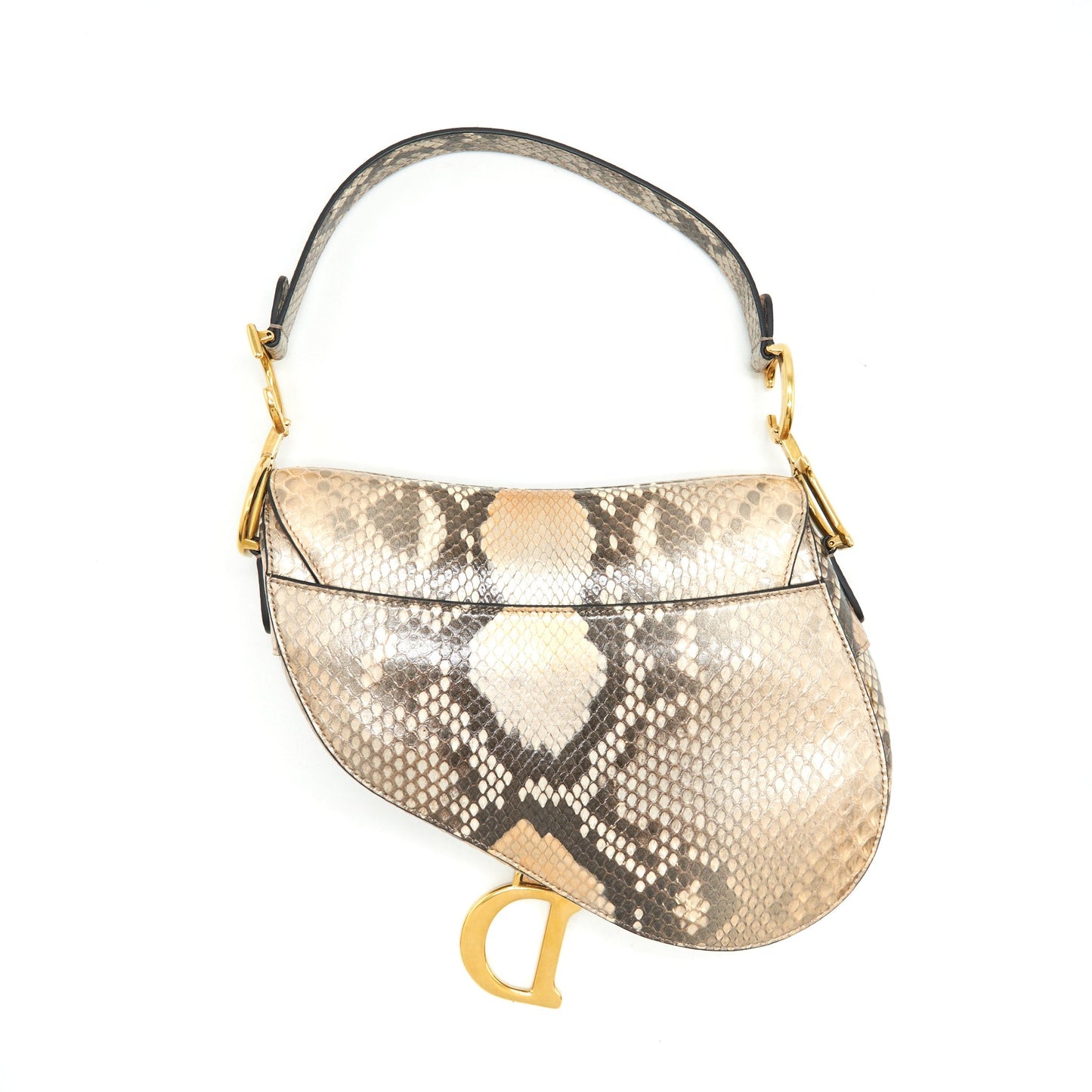 Luxury Dior Python Medium Saddle Bag GHW