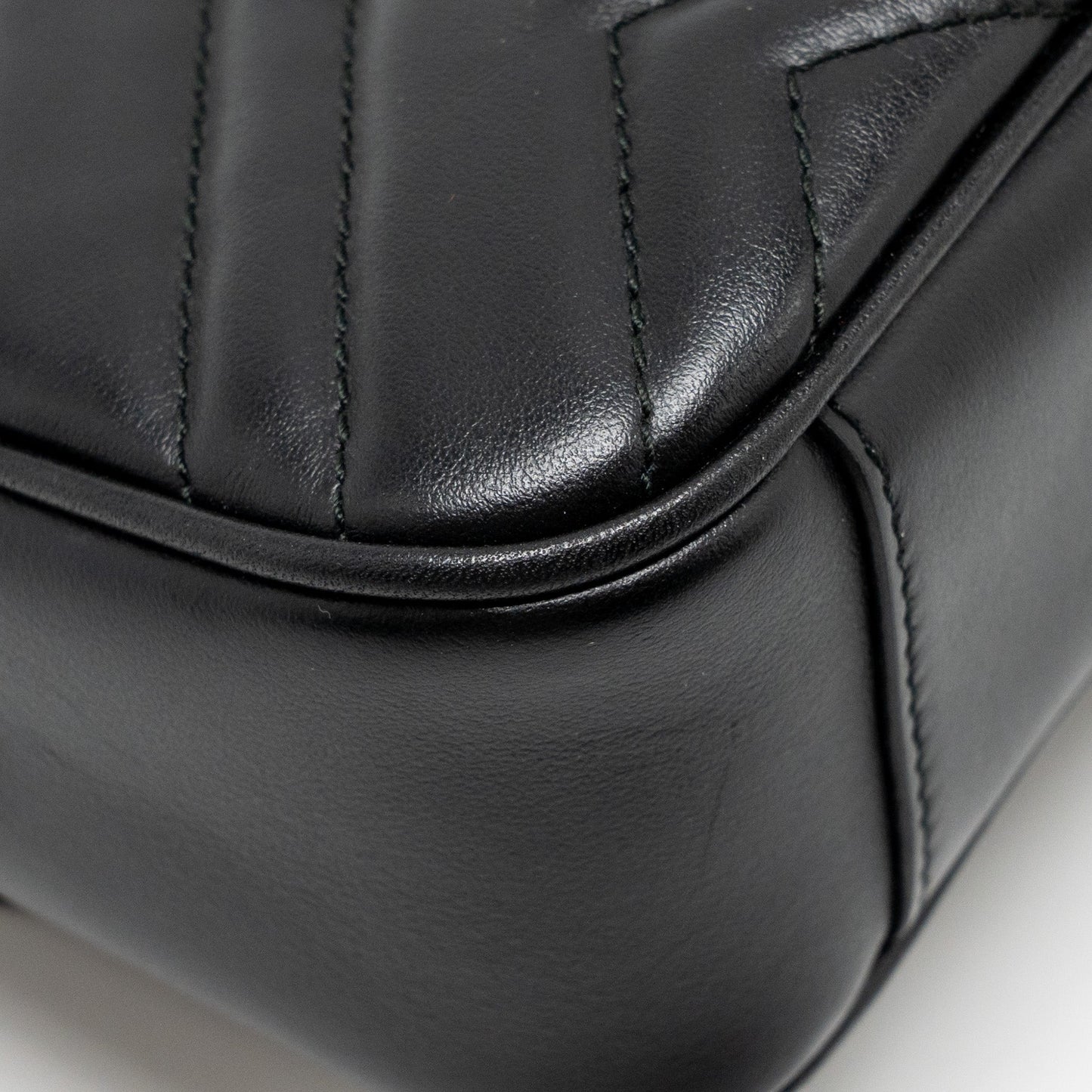Gucci Small GG Marmont Shoulder Bag Calfskin Black GHW