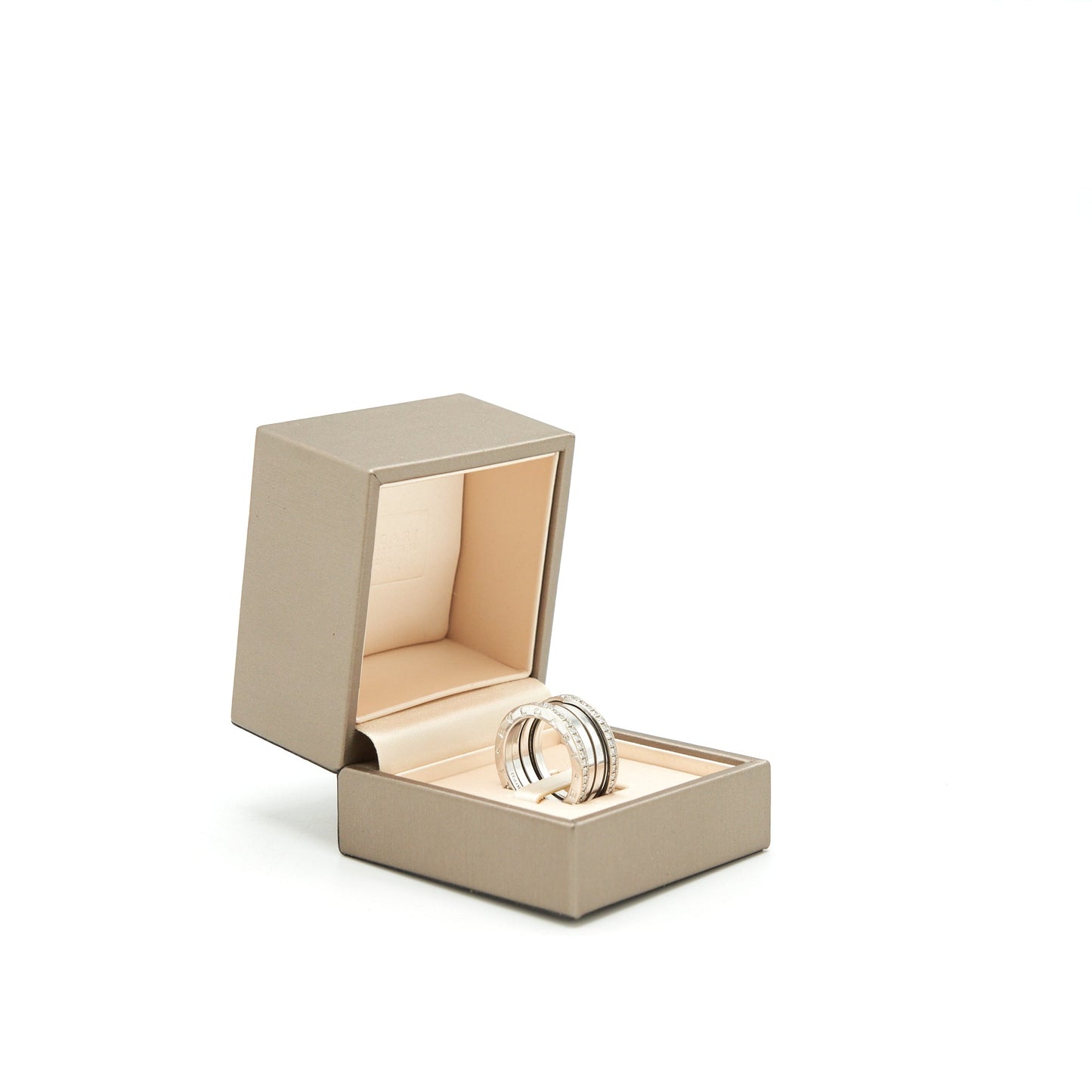 Bvlgari B.Zero 1 Size 57 Three Band Ring In White Gold With Diamonds