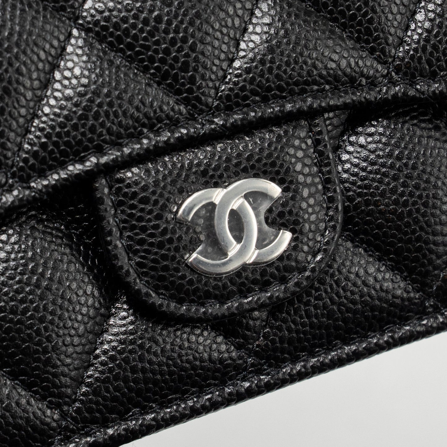 Chanel Small Compact Wallet Caviar Black SHW (microchip)