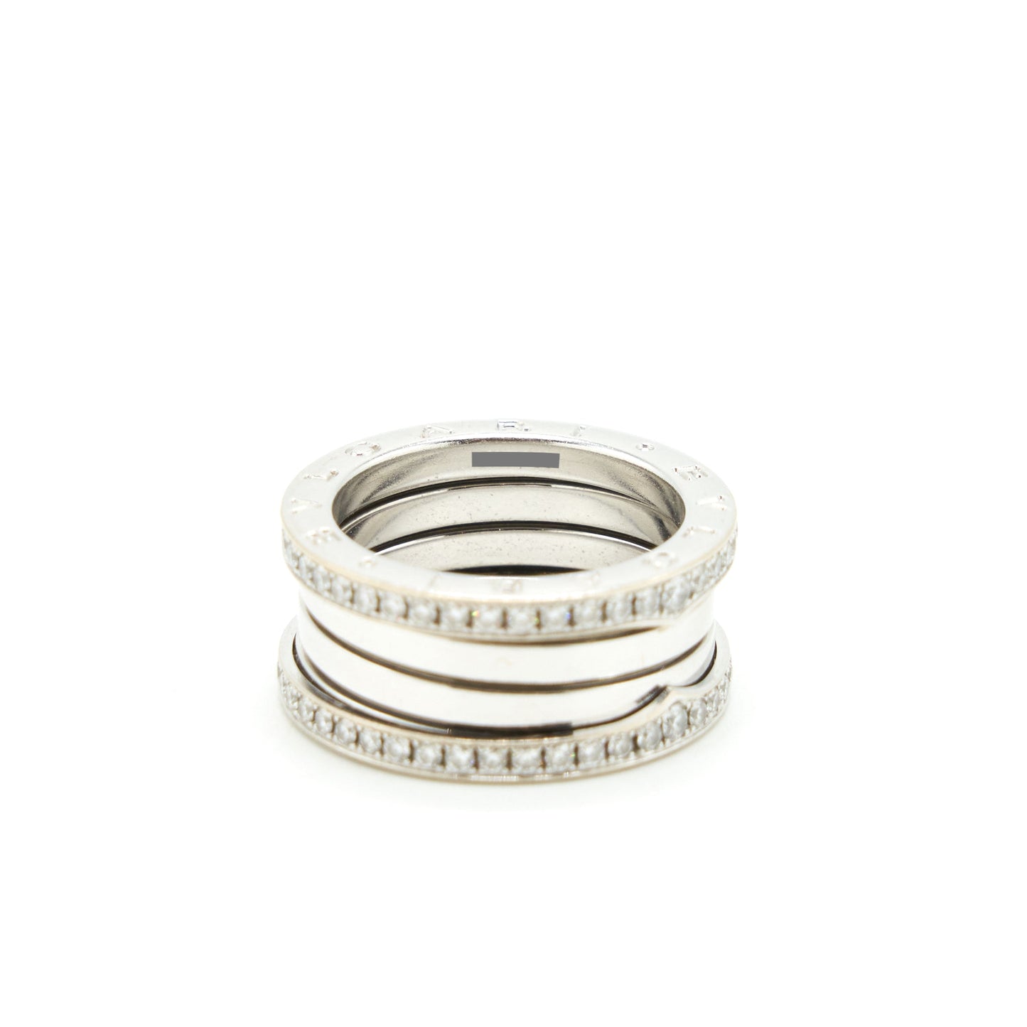 Bvlgari B.Zero 1 Size 57 Three Band Ring In White Gold With Diamonds