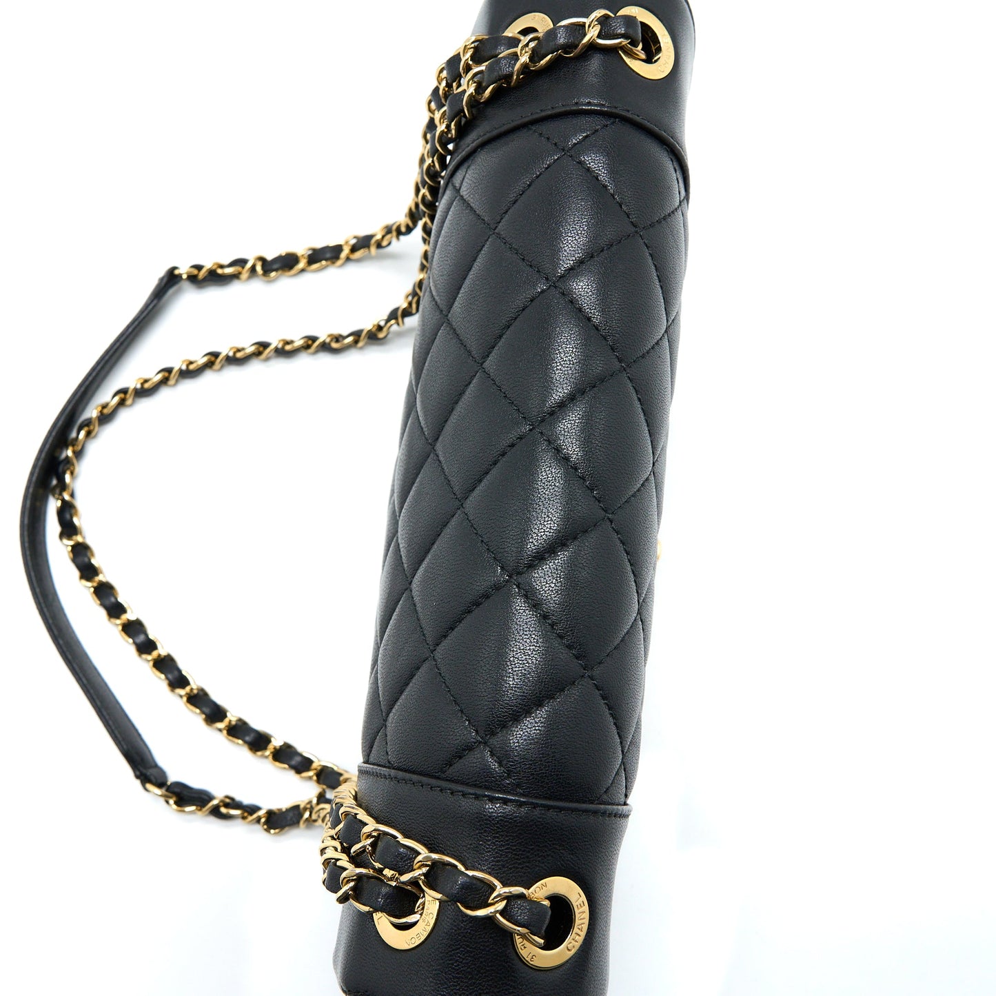 Chanel Seasonal Quilted Flap Bag Calfkskin Black Multicolour Hardware