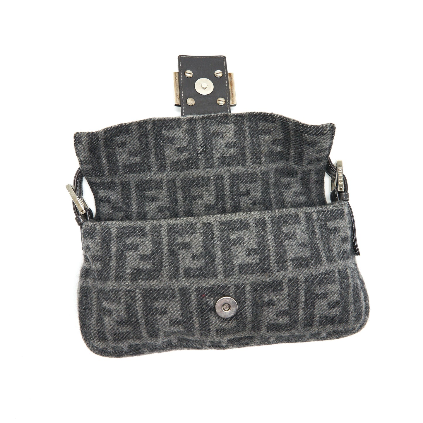 FENDI BAGUETTE IN SOFT TWEED GREY