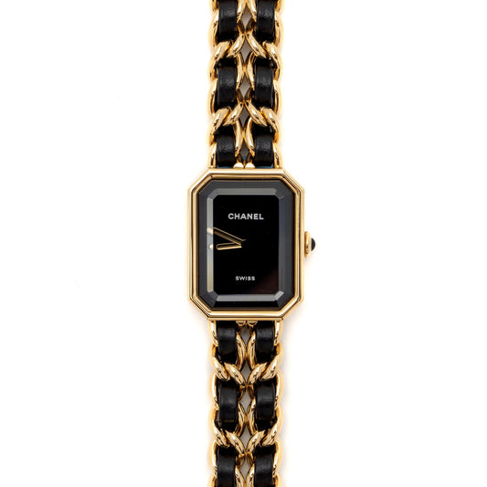 Chanel Size M Premiere Edition Originale watch Black Leather chain with black dial