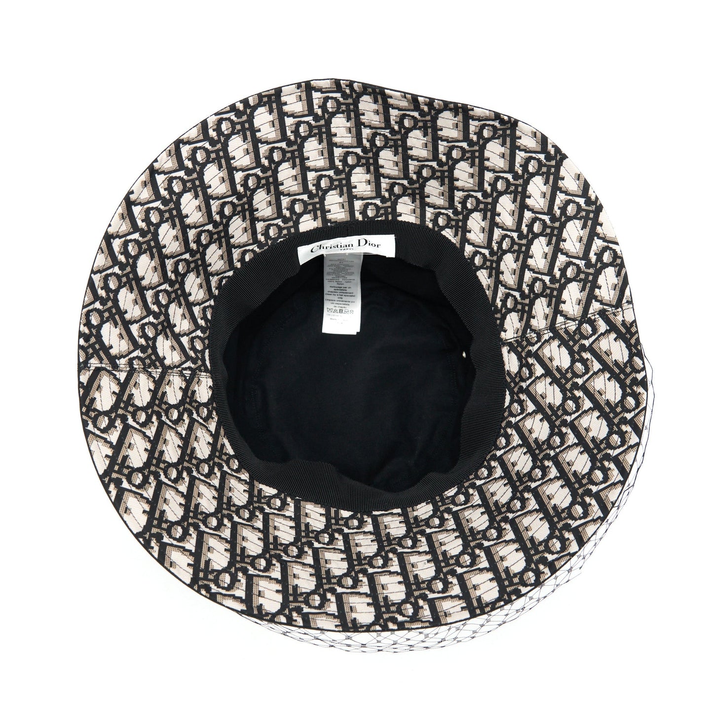 Luxury Dior Size 57 Teddy-D Brim Bucket Hat With Veil