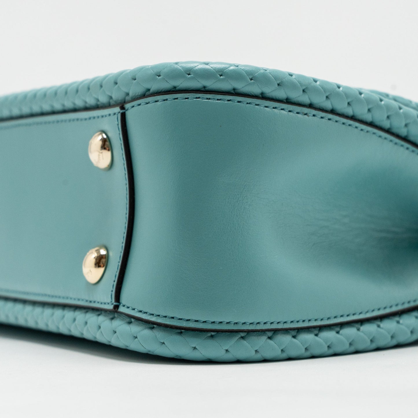 Salvatore Ferragamo Top Handle Flap Lock Bag Calfskin Turquoise LGHW