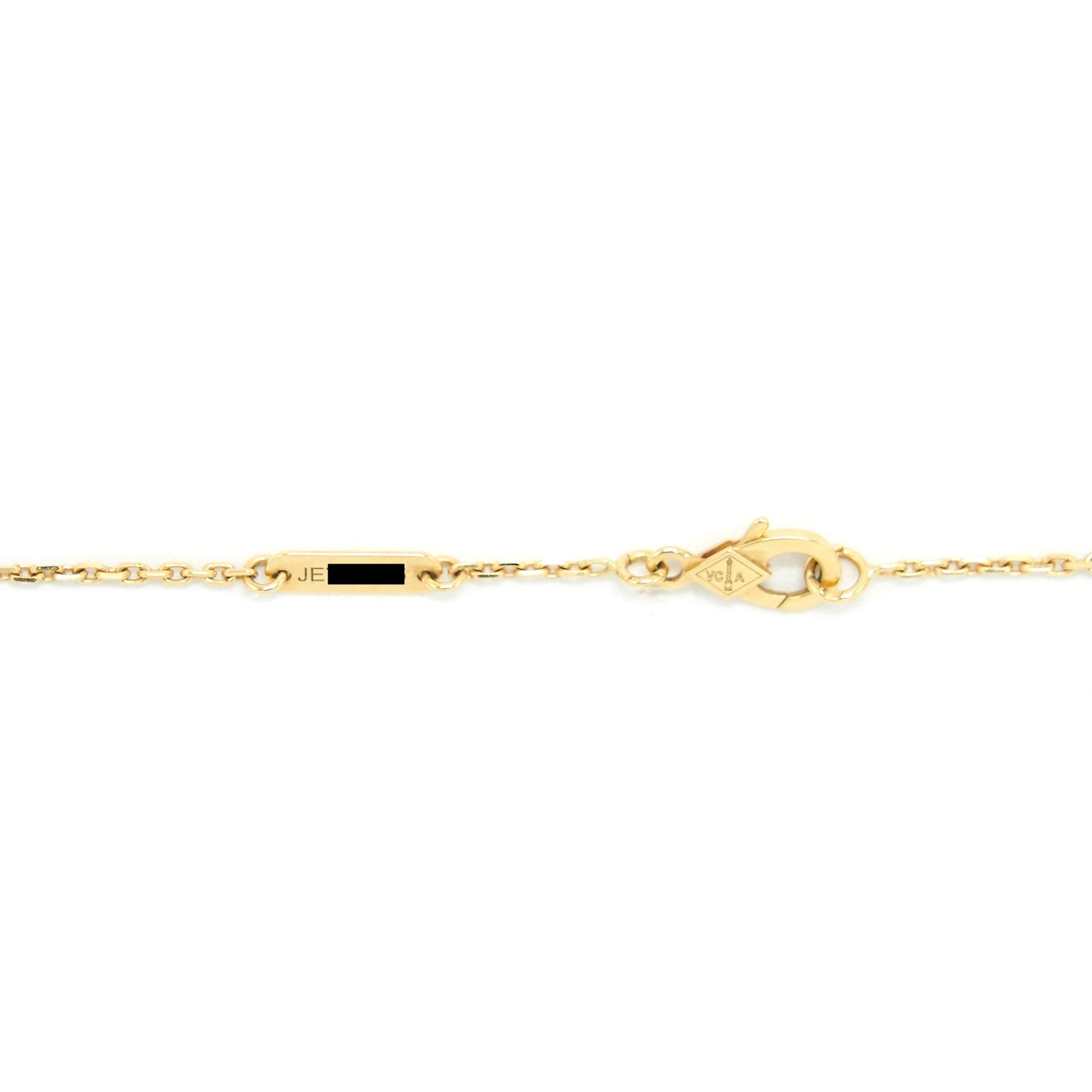 VAN CLEEF & ARPELS Vintage Alhambra Onyx and Yellow Gold Necklace