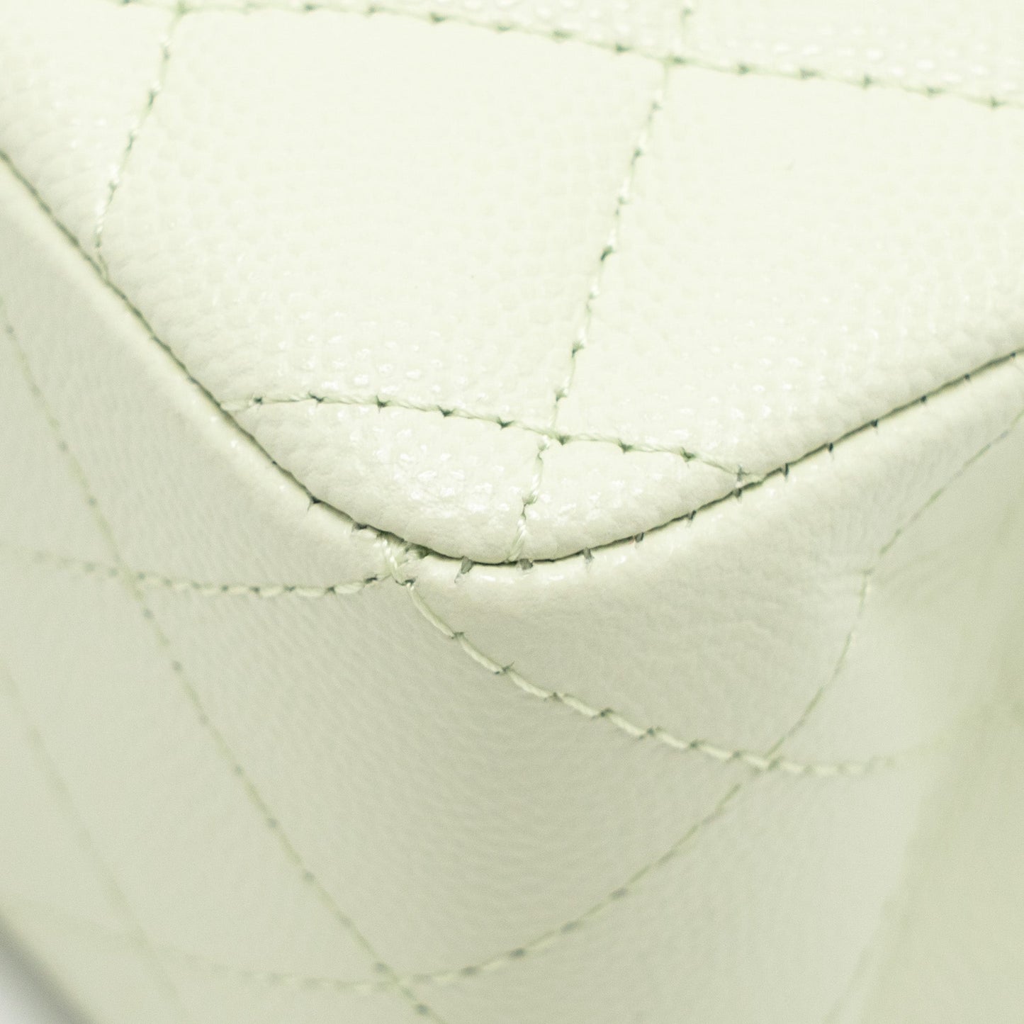 Chanel Small Classic Double Flap Bag Caviar Light Green LGHW (Microchip)