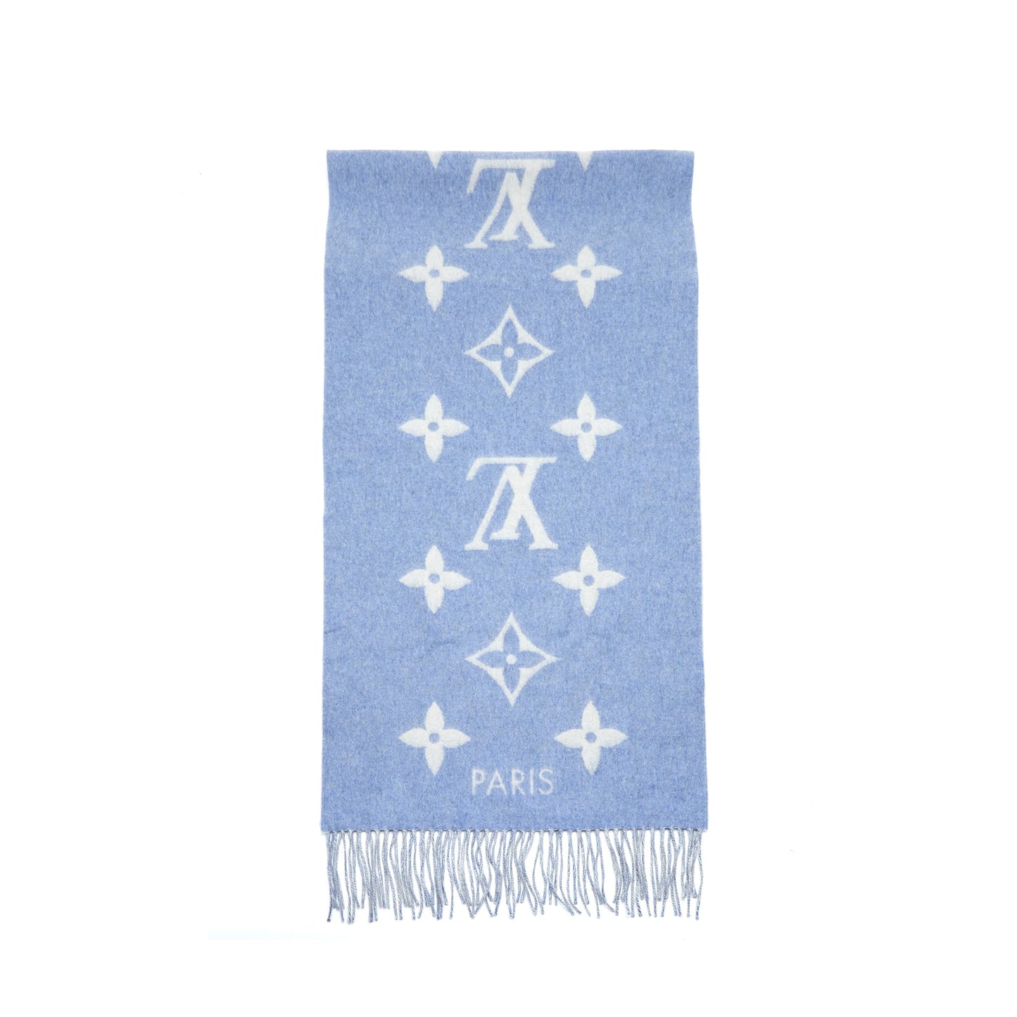 Louis. Vuitton Cashmere Shawl in Light Blue and Grey