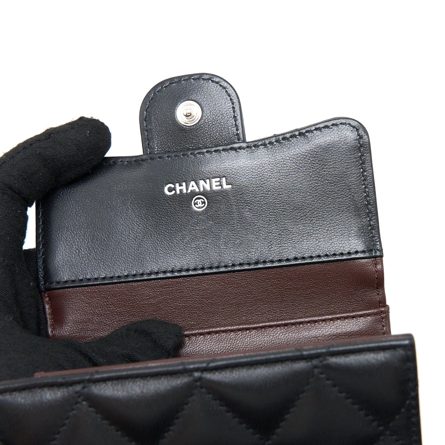 Chanel Small Classic Compact Wallet Lambskin Black SHW