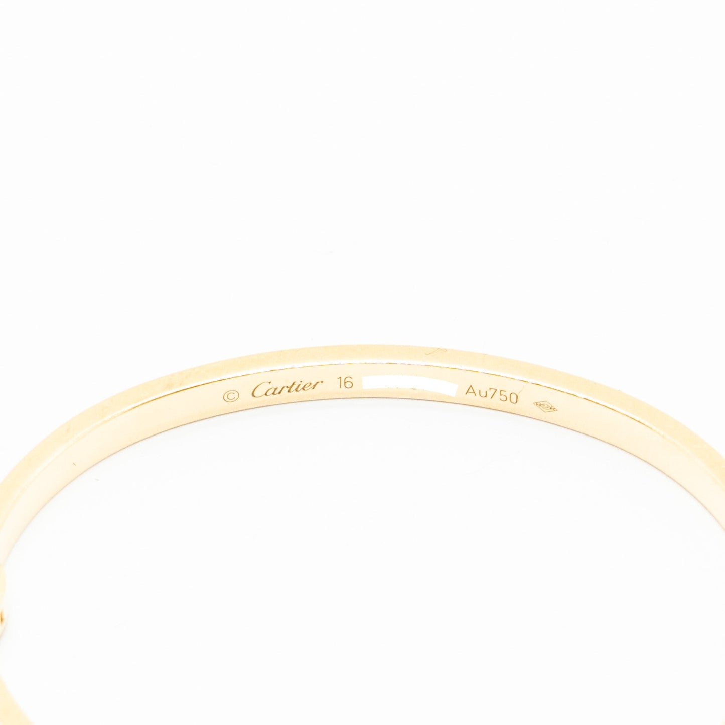Cartier size 16 love bracelet small model yellow gold