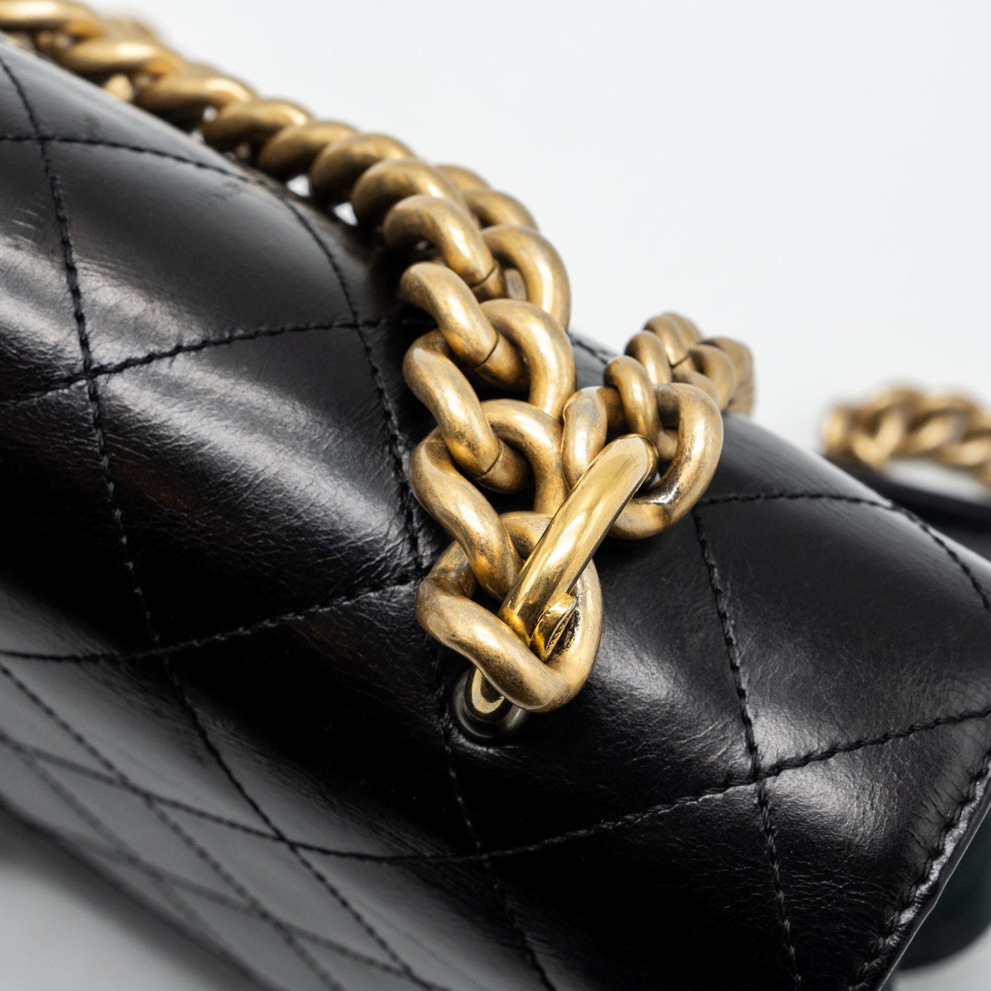 Chanel Flap Bag with chains handle calfskin black GHW