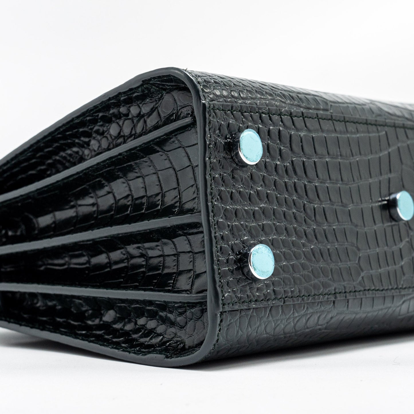 Saint Laurent/YSL Sac de Jour Nano Croc-embossed Calfskin Dark Green SHW