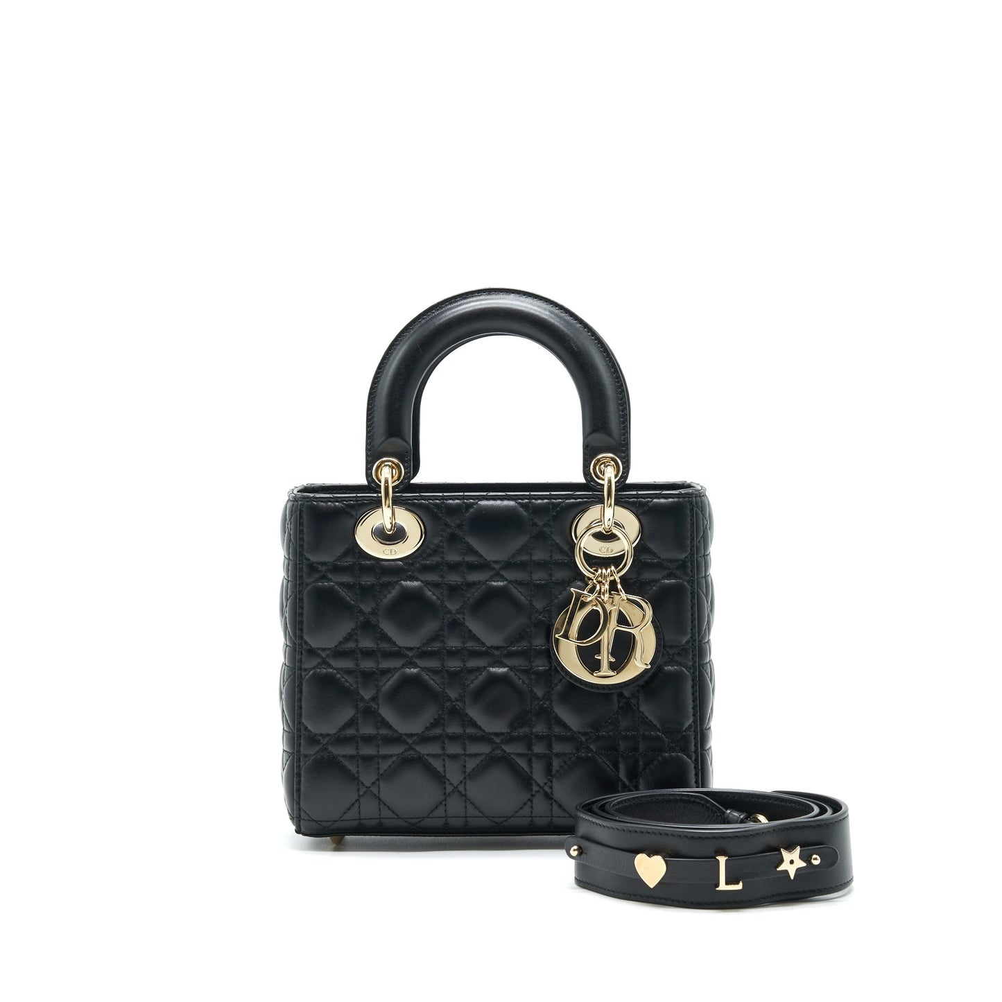 Luxury Dior SMALL LADY Luxury Dior BAG BLACK GHW