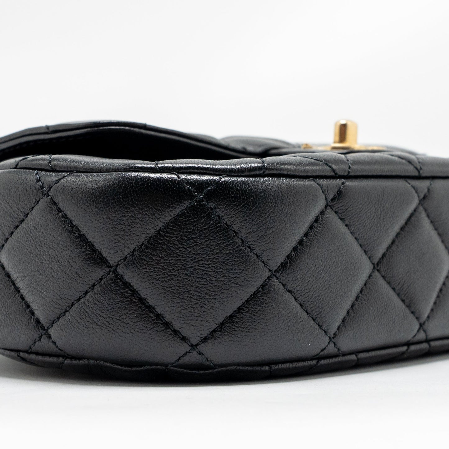 Chanel 24c Top Handle Flap Bag Quilted Lambskin Black GHW (microchip)
