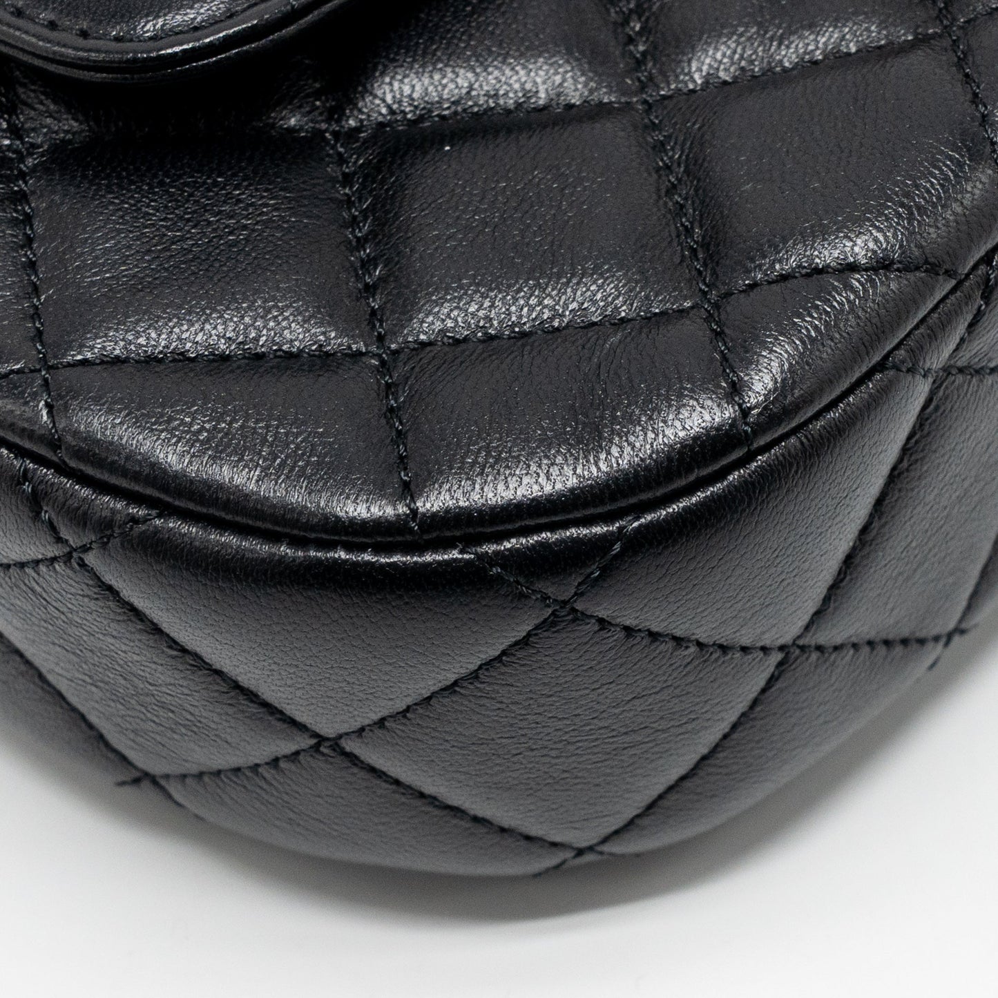 Chanel 24c Top Handle Flap Bag Quilted Lambskin Black GHW (microchip)